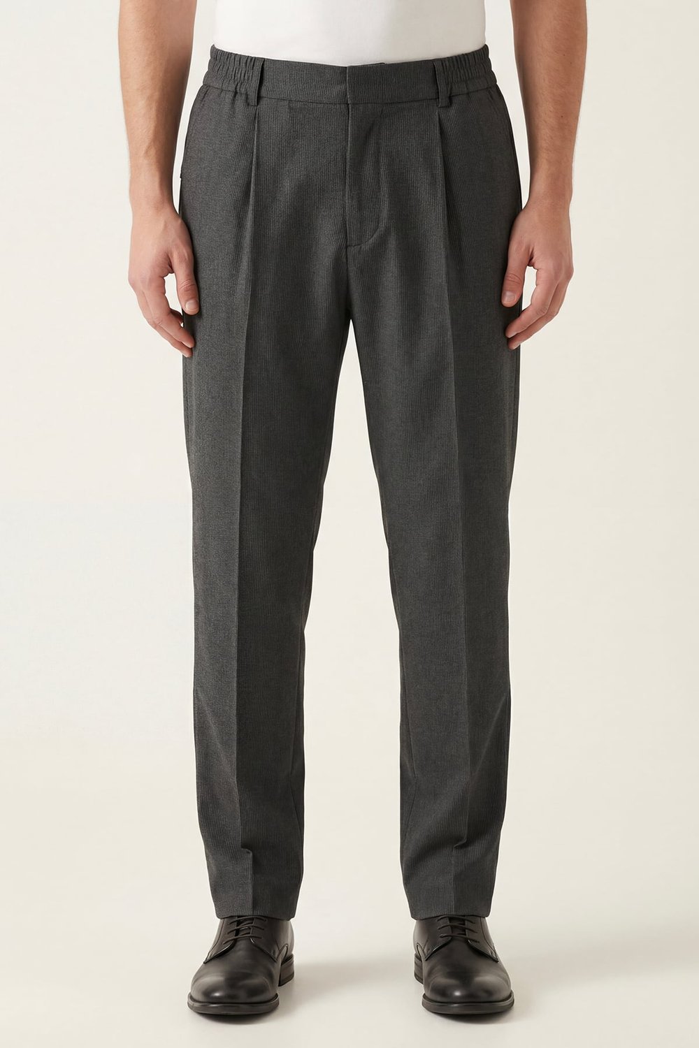 Giotelli Erkek Füme Dar Kesim Slim Fit Viskon Normal Bel 6 Drop Klasik Pantolon