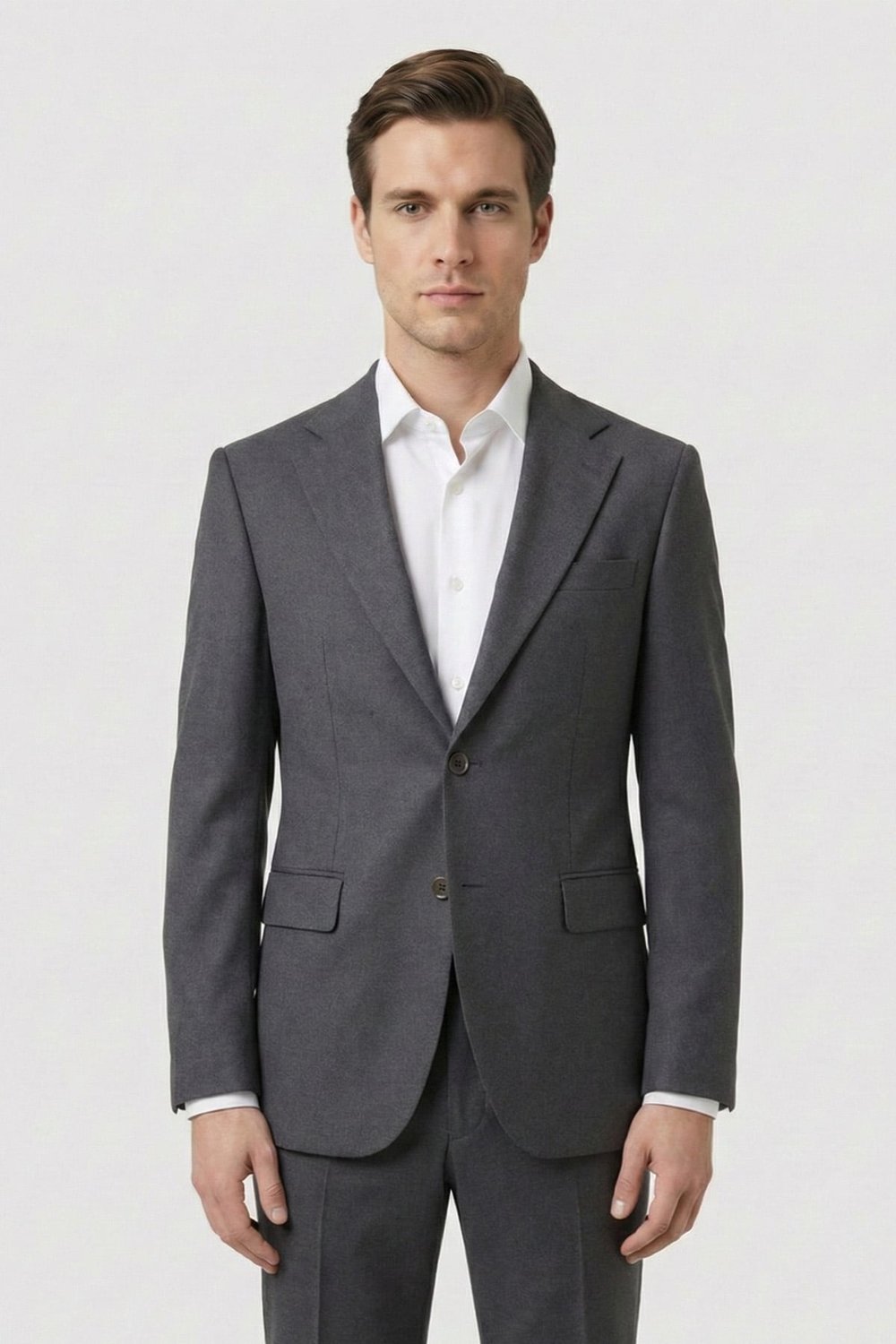 Giotelli Erkek Antrasit Dar Kesim Slim Fit Viskon Dokuma Normal Bel 6 Drop Takım Elbise