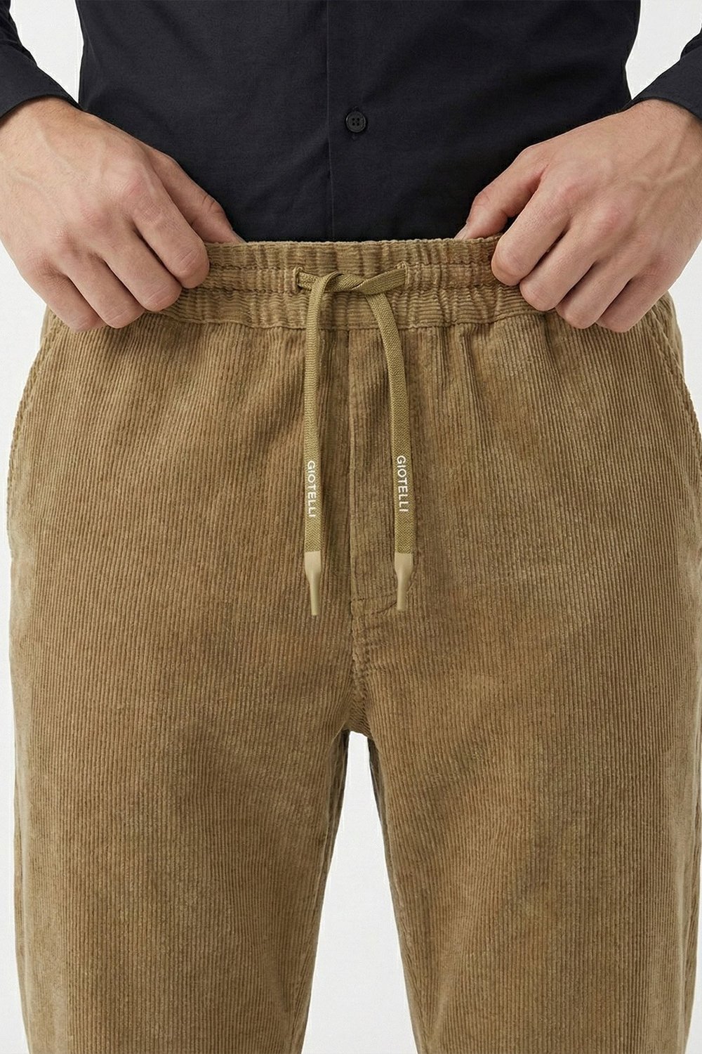 Giotelli Bej Dokuma Kumaş Normal Bel Standart Boy Erkek Pantolon