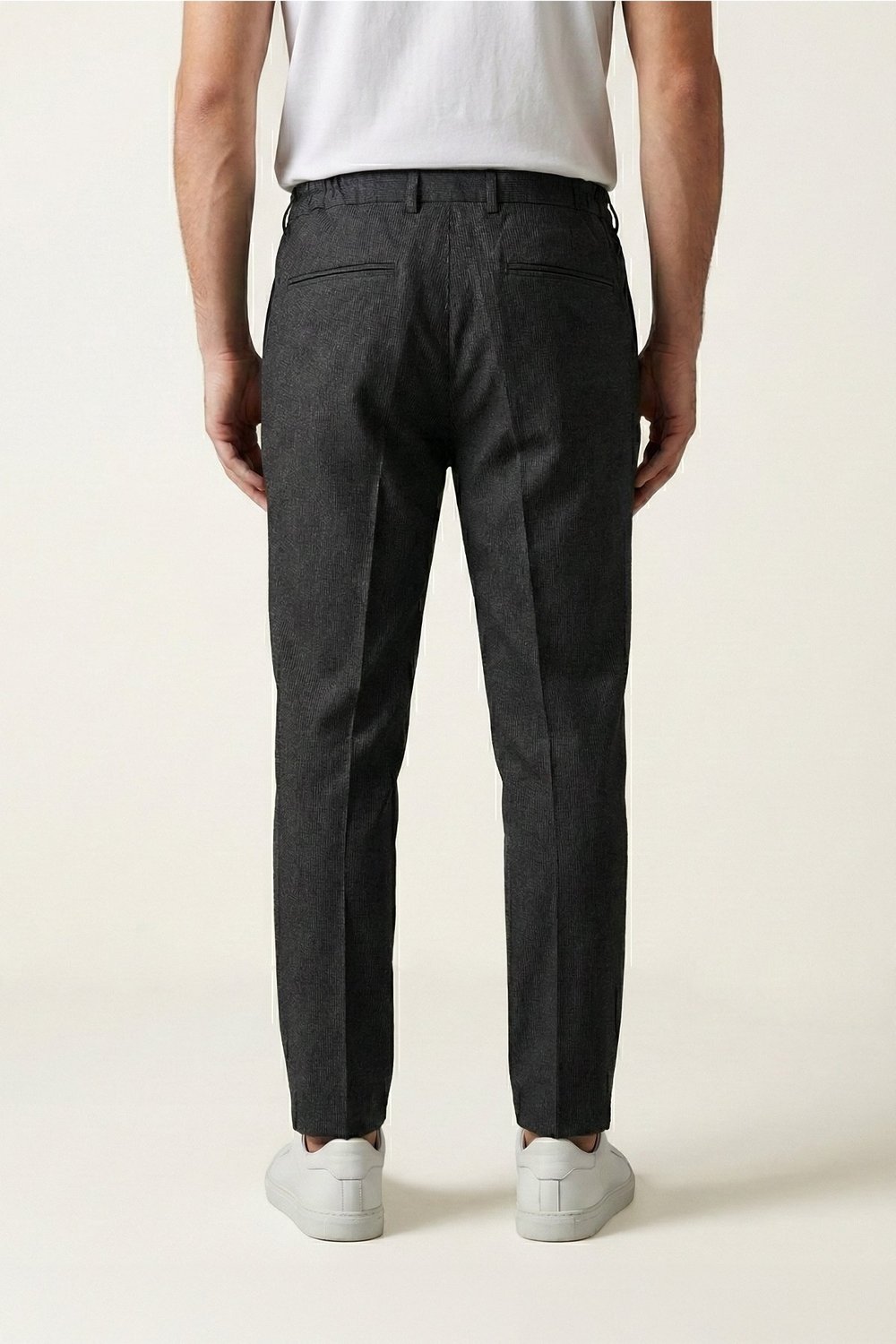 Giotelli Erkek Comfort Kalıp Siyah Armürlü Klasik Kumaş Normal Bel Pantolon