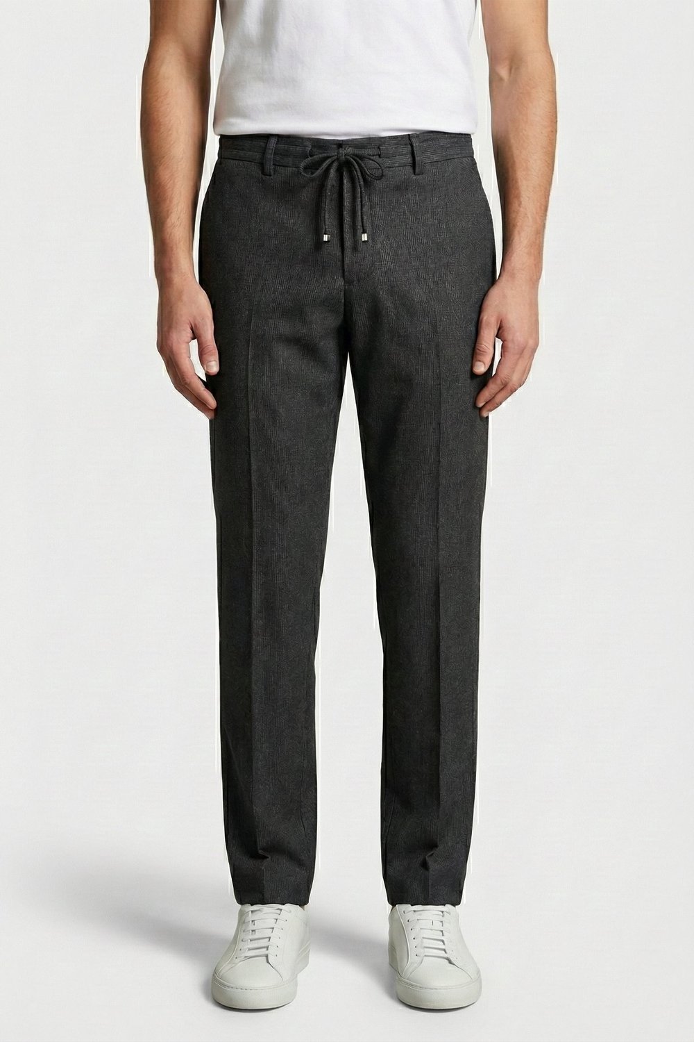 Giotelli Erkek Comfort Kalıp Siyah Armürlü Klasik Kumaş Normal Bel Pantolon