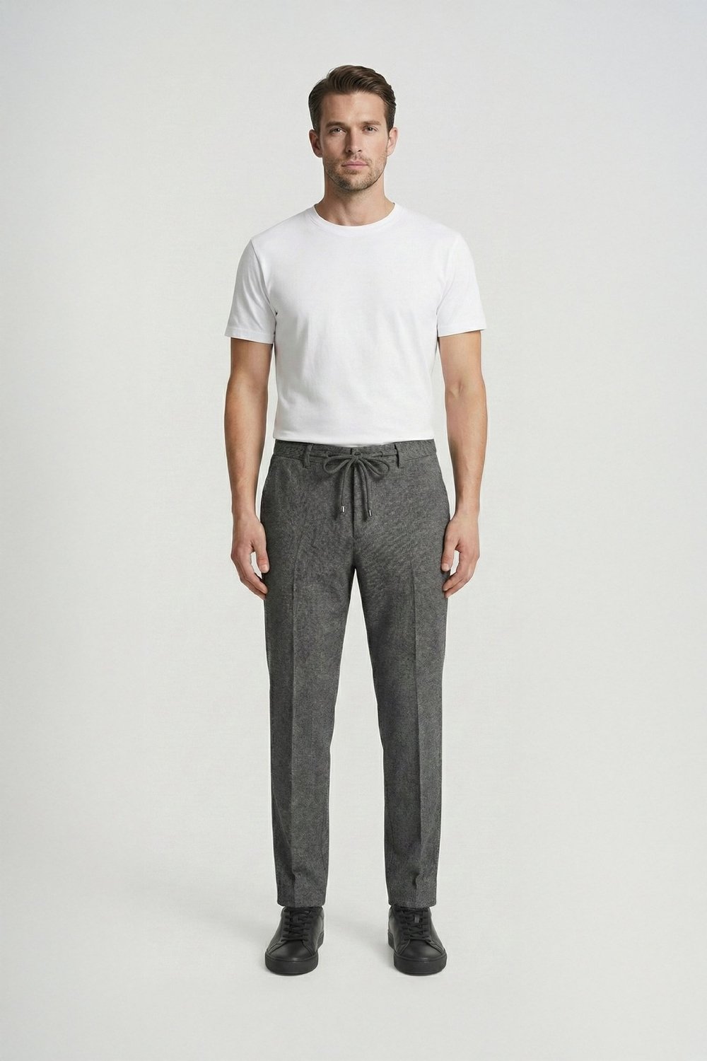 Giotelli Erkek Comfort Kalıp Antrasit Armürlü Klasik Kumaş Normal Bel Pantolon