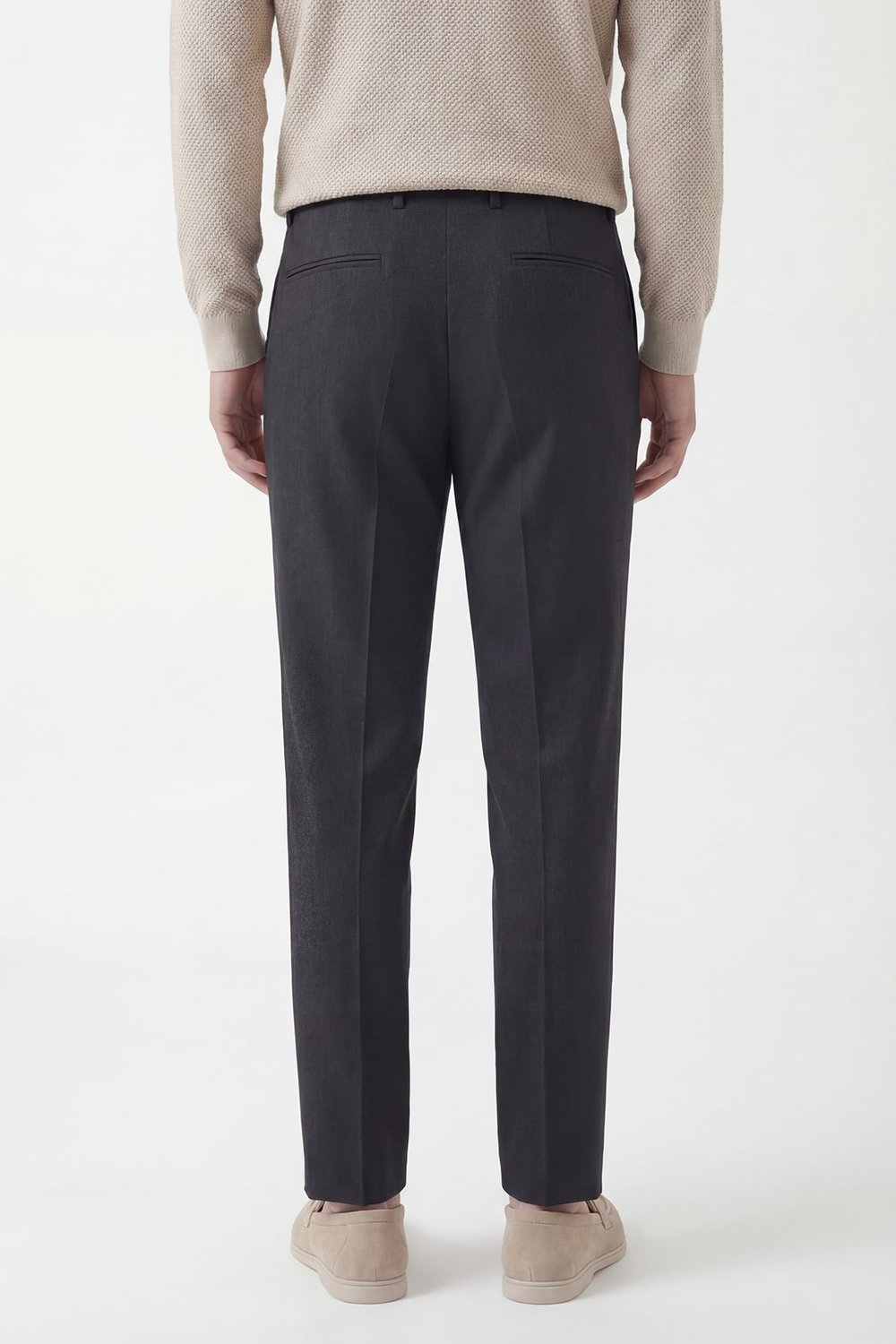 Giotelli Erkek Siyah Dar Kesim Slim Fit Viskon Dokuma Normal Bel Dokuma Pantolon