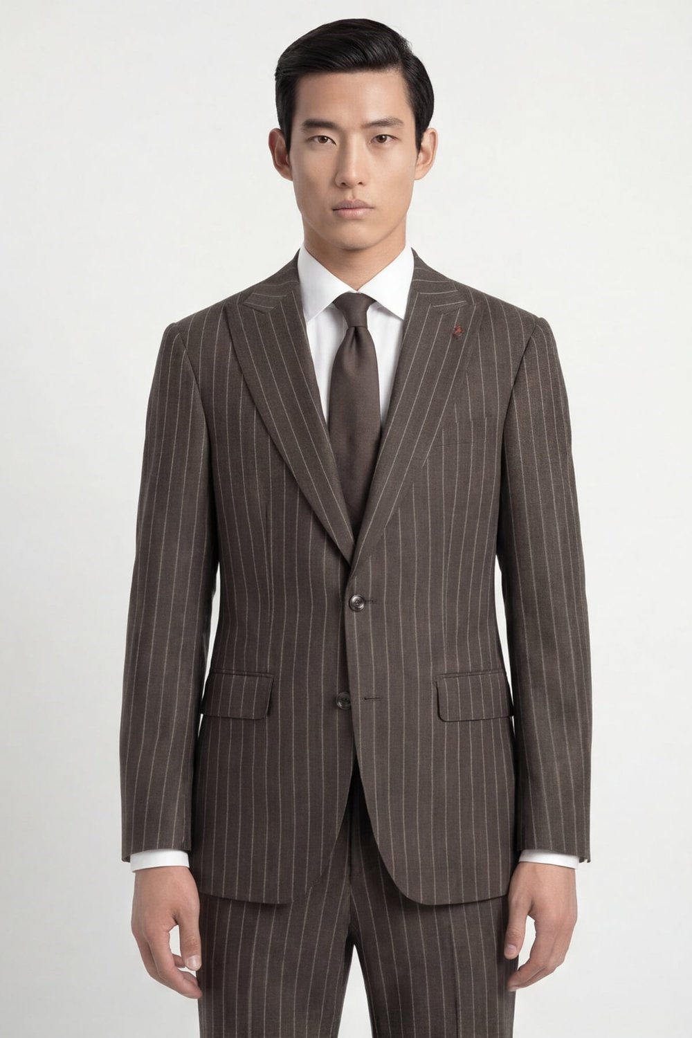 Giotelli Erkek Kahve Dar Kesim Slim Fit Viskon Dokuma Normal Bel 6 Drop Klasik Takım Elbise