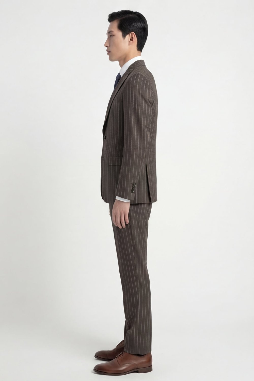 Giotelli Erkek Kahve Dar Kesim Slim Fit Viskon Dokuma Normal Bel 6 Drop Klasik Takım Elbise