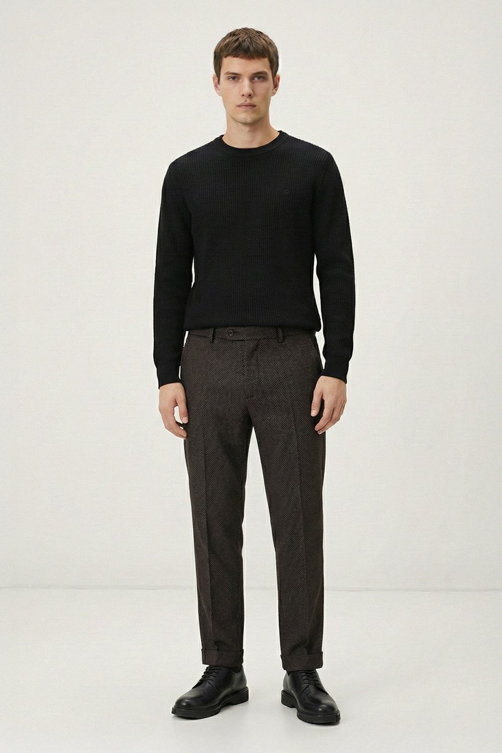 Giotelli Kahve Dokuma Kumaş Normal Bel Standart Boy Erkek Pantolon