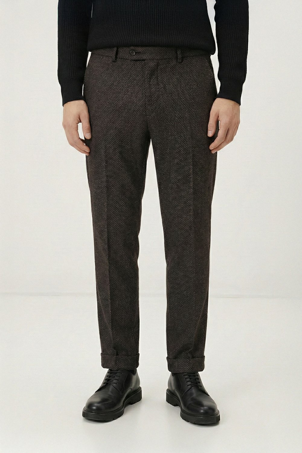 Giotelli Kahve Dokuma Kumaş Normal Bel Standart Boy Erkek Pantolon