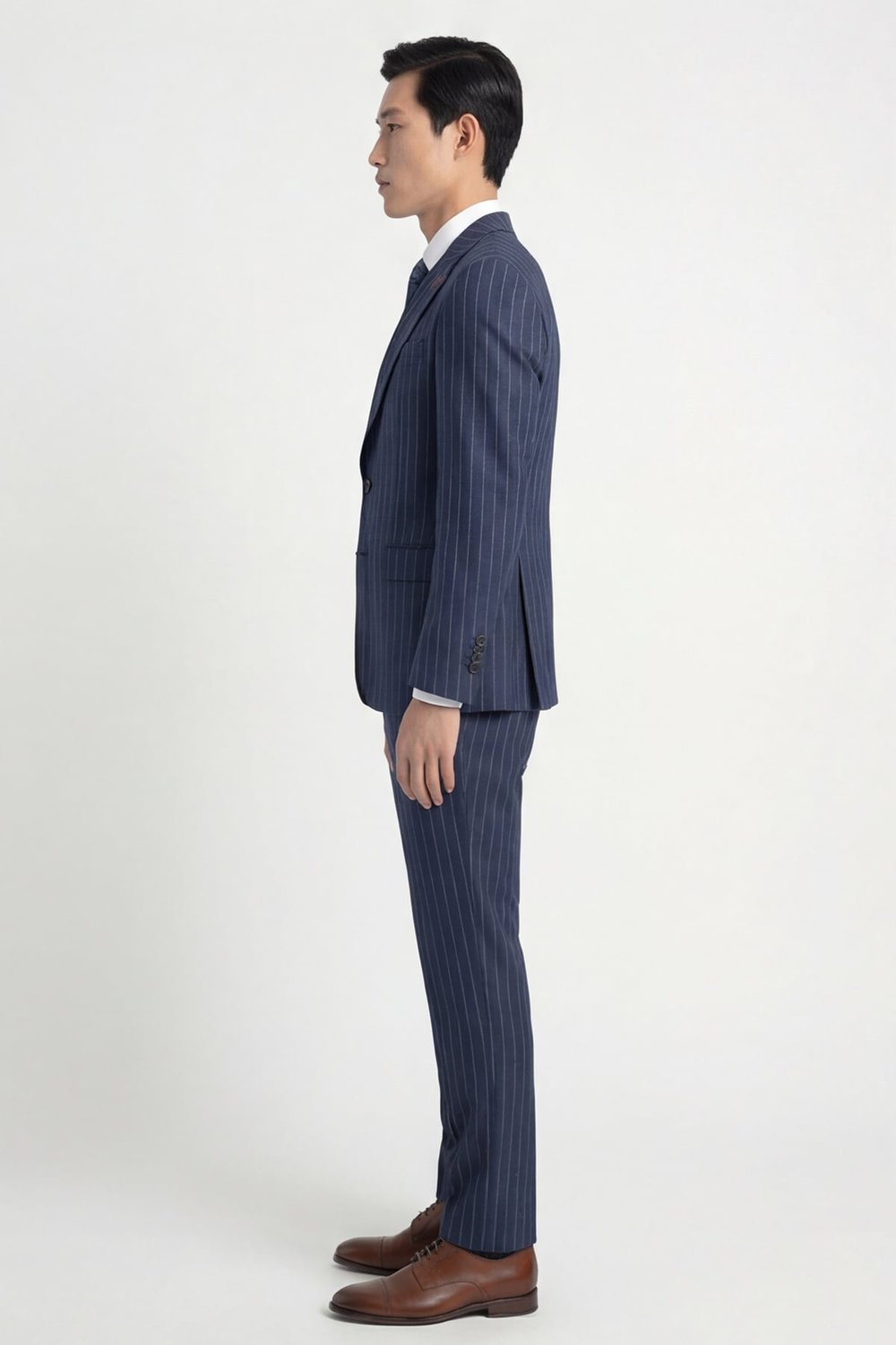 Giotelli Erkek Lacivert Dar Kesim Slim Fit Viskon Dokuma Normal Bel 6 Drop Klasik Takım Elbise