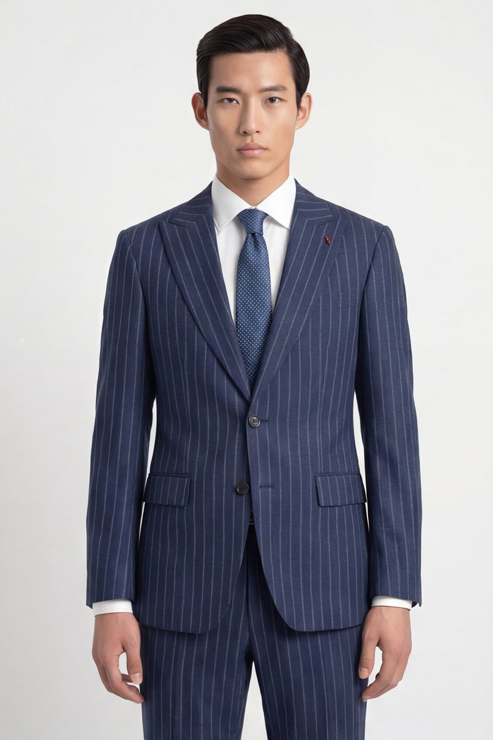 Giotelli Erkek Lacivert Dar Kesim Slim Fit Viskon Dokuma Normal Bel 6 Drop Klasik Takım Elbise