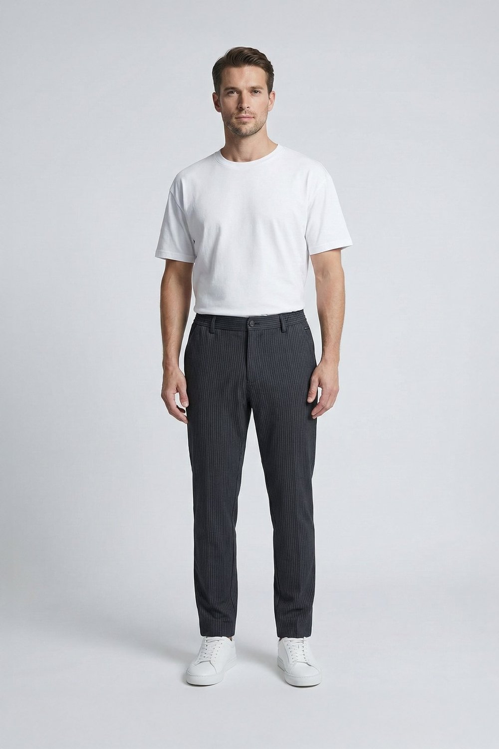 Giotelli Siyah Dokuma Kumaş Normal Bel Erkek Pantolon