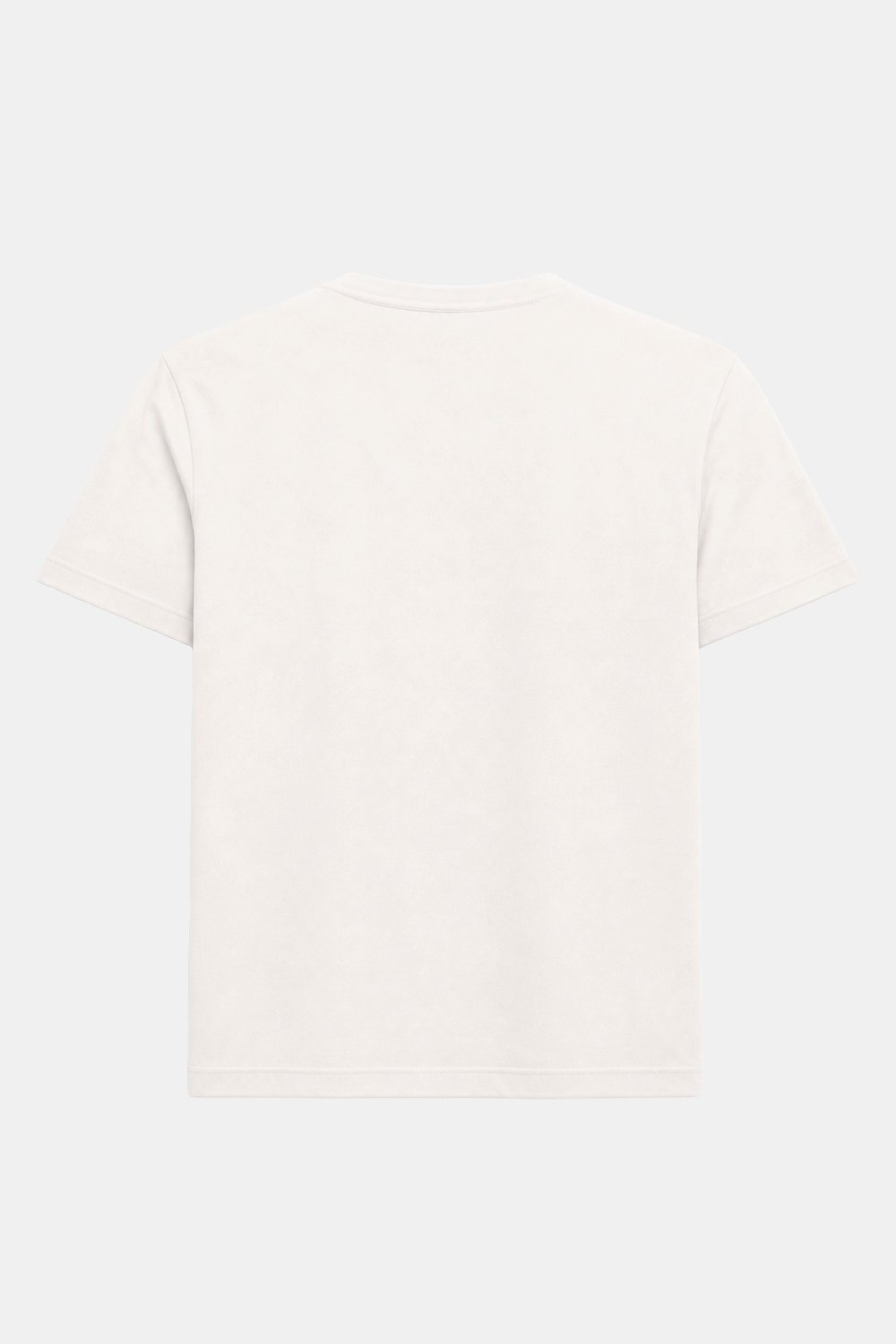Açık Ekru %100 Pamuk Bisiklet Yaka Düz Renk Basic T-Shirt