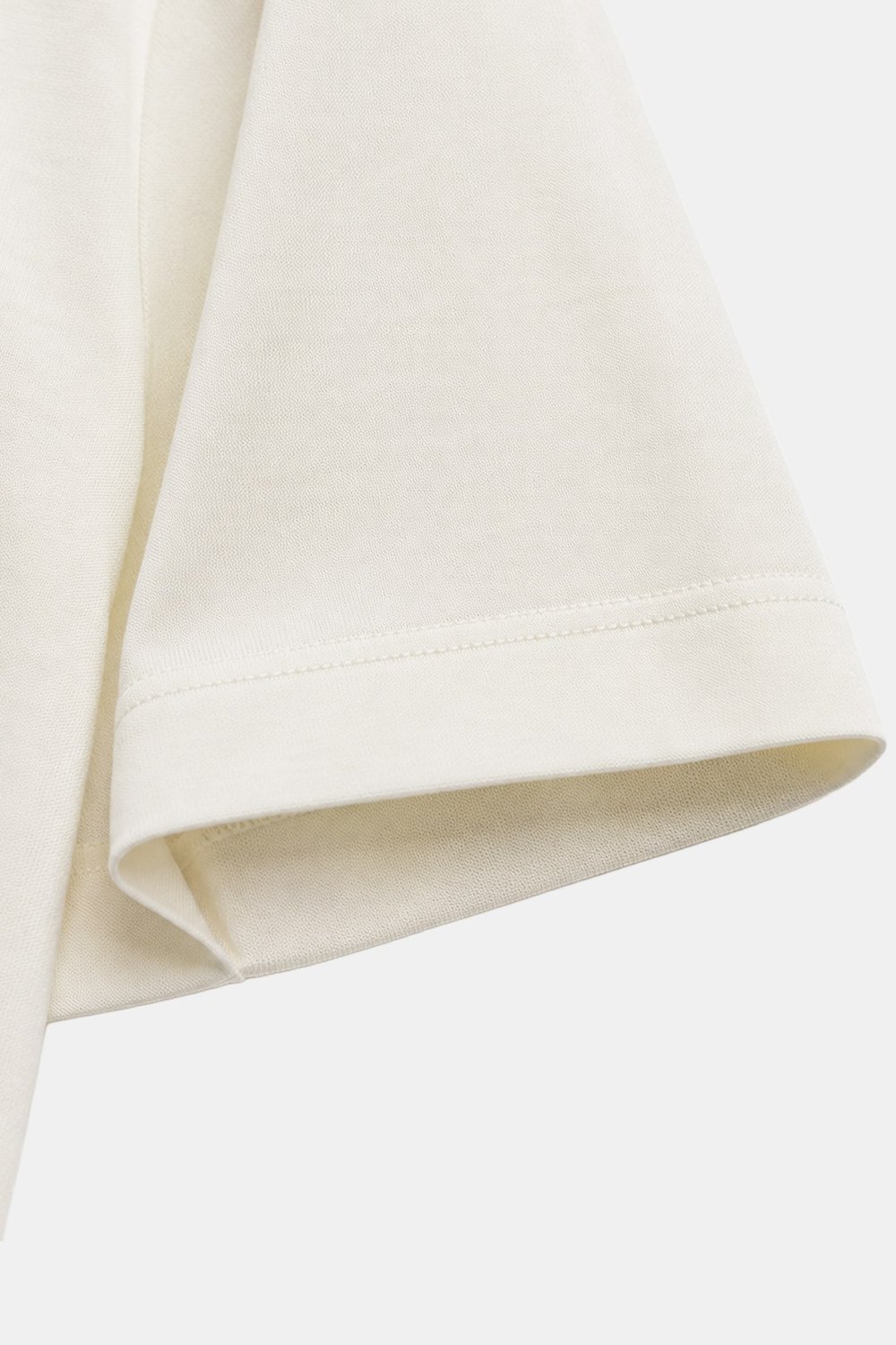 Açık Krem %100 Pamuk Regular Fit Dokuma Bisiklet Yaka Basic T-Shirt