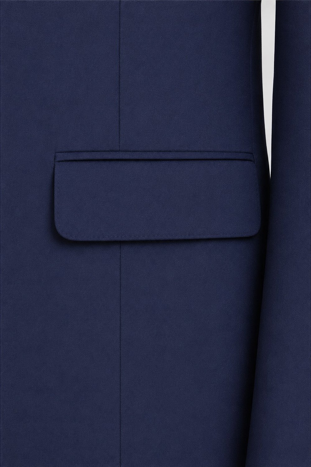 Açık Lacivert Slim Fit Düz Paça 6 Drop Mono Yaka Klasik Takım Elbise