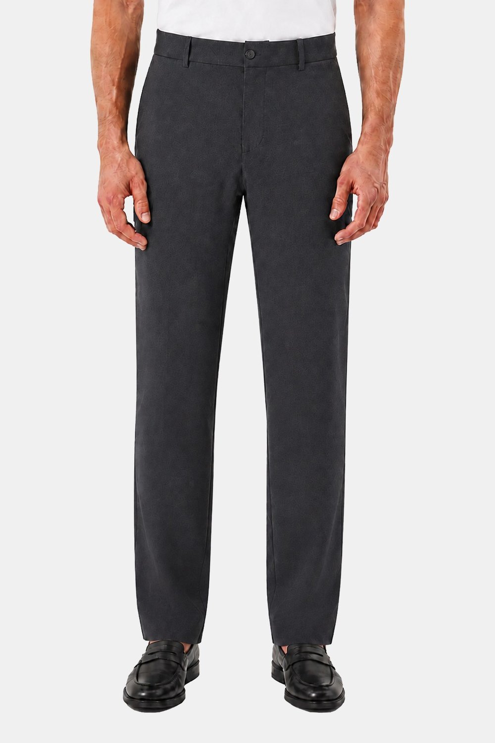 Antrasit Yanı Lastikli Köprülü Kemerli Slim Fit Jogger Pantolon