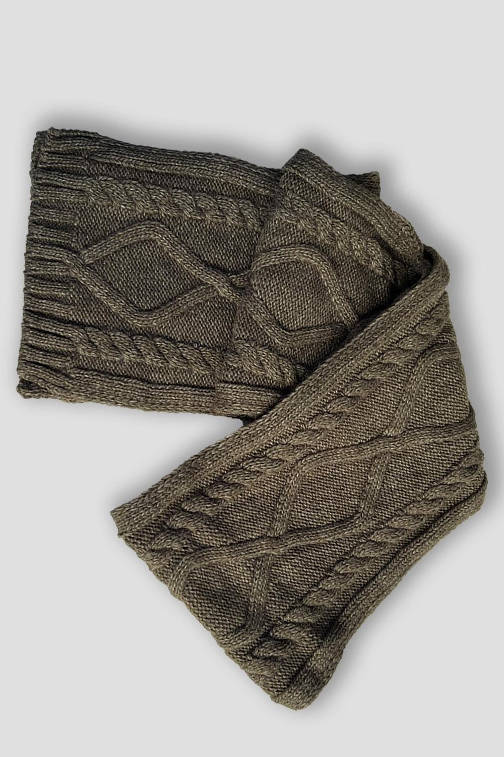Erkek Haki Saç Örgü Örme %100 Akrilik Atkı Bere Takımı