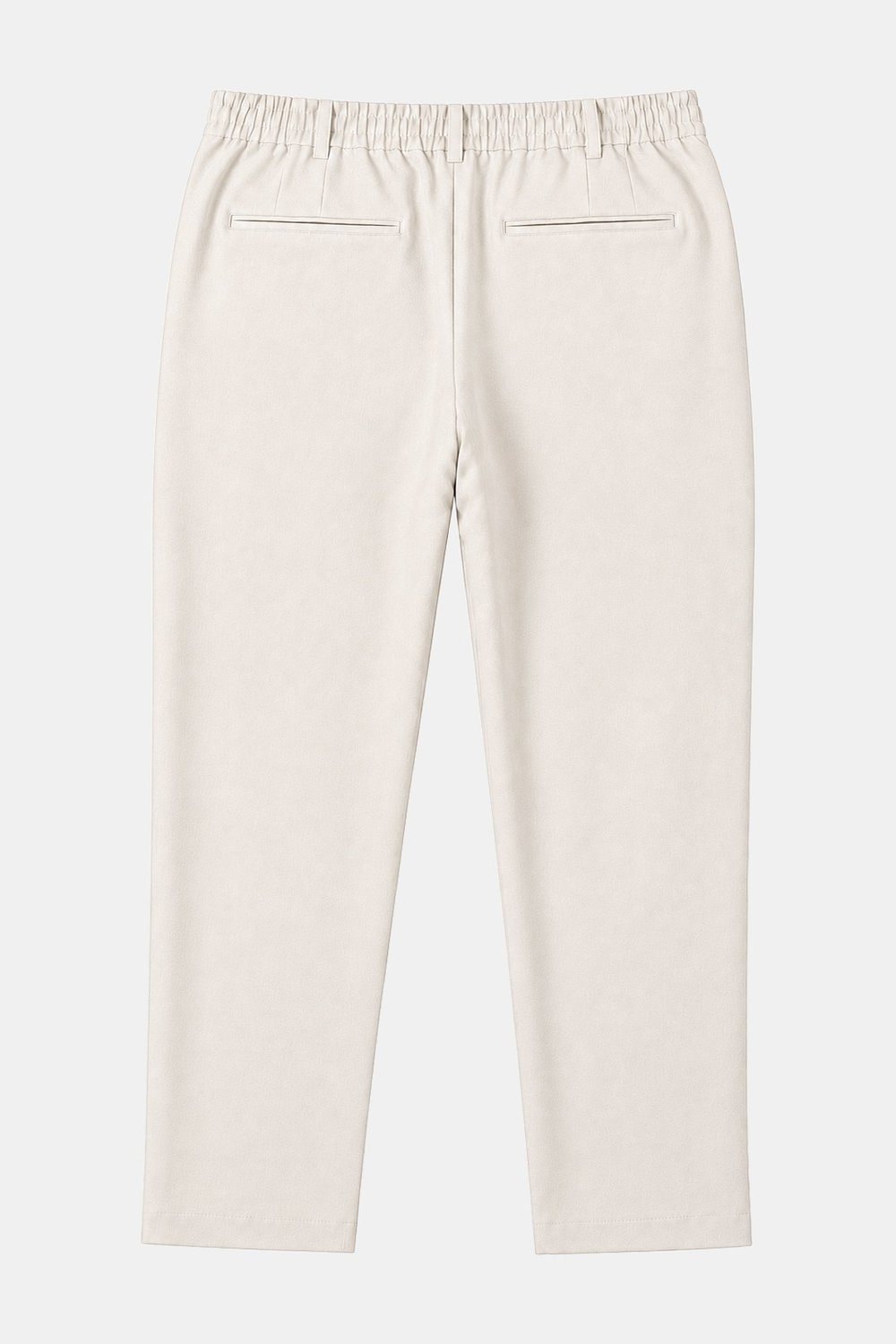Bej Dokulu Arka Lastikli Köprü Kemerli Bağcıklı Slim Fit Jogger Pantolon