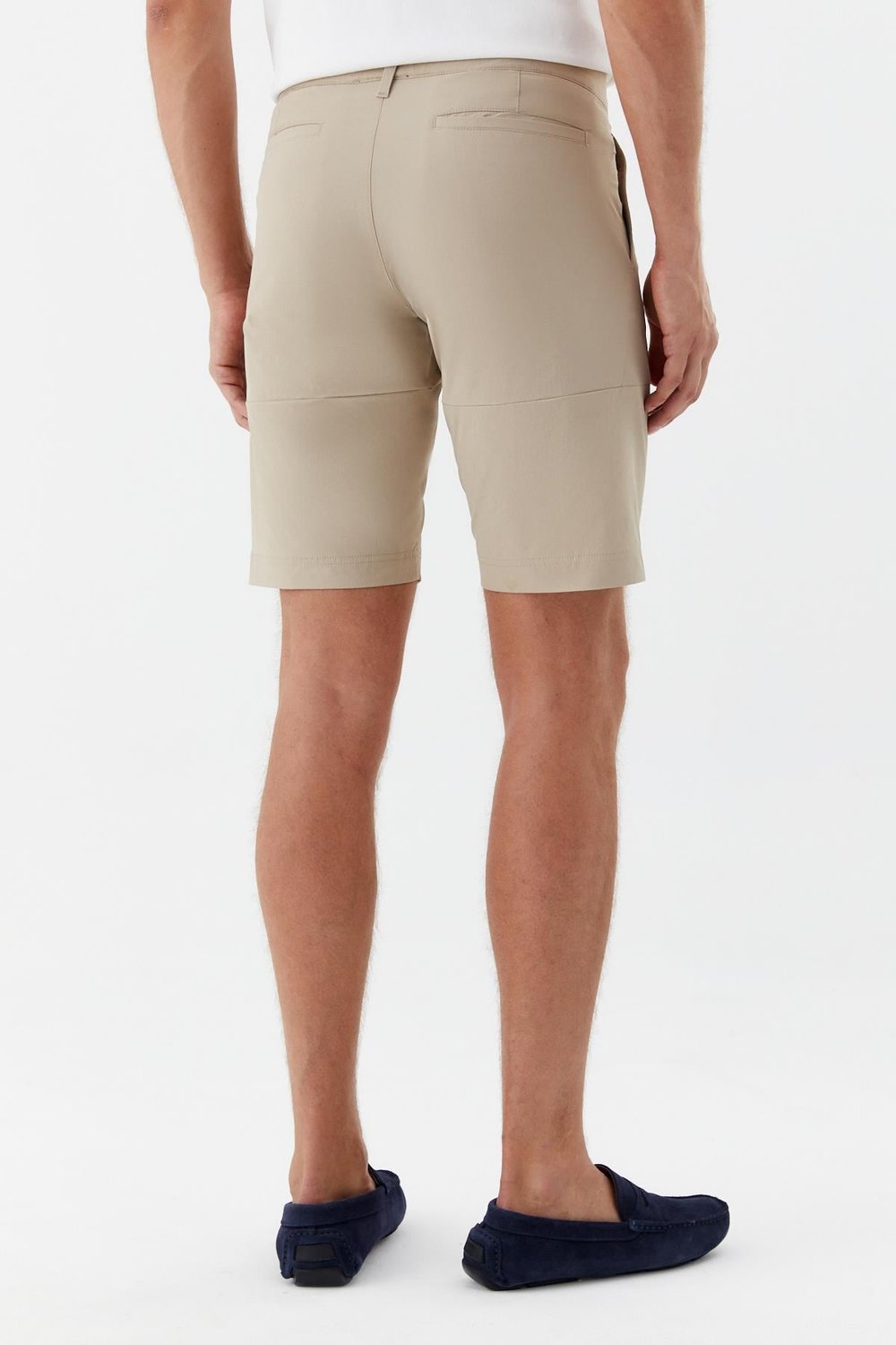 Erkek Bej Normal Kesim Regular Fit Pamuklu Yan Cep Normal Bel Bermuda Şort
