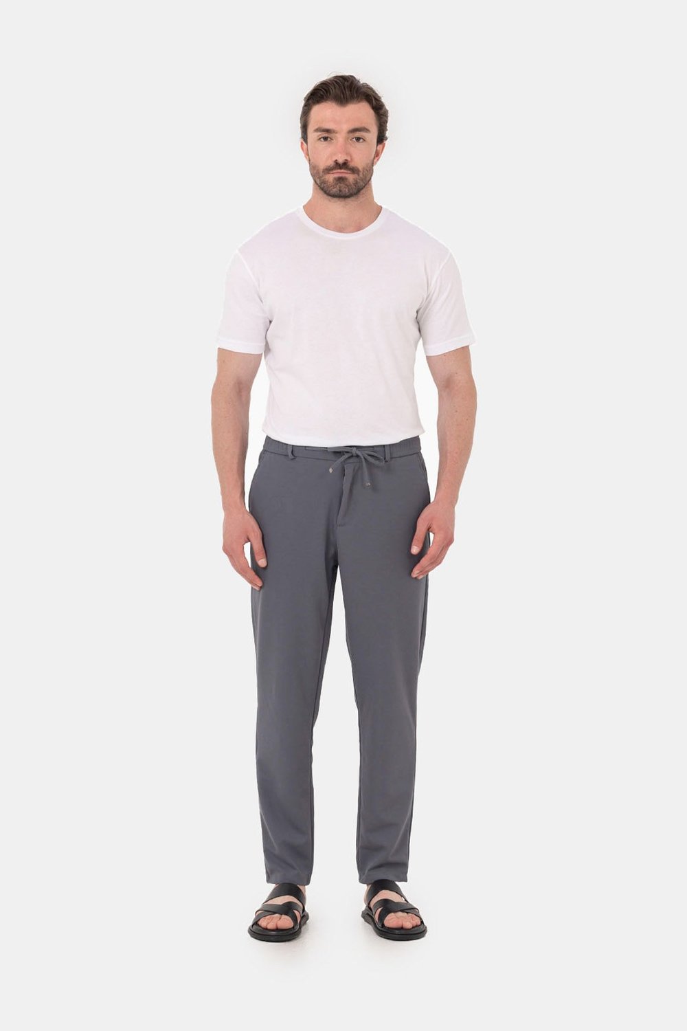 Beyaz %100 Pamuk Bisiklet Yaka Düz Renk Basic T-Shirt