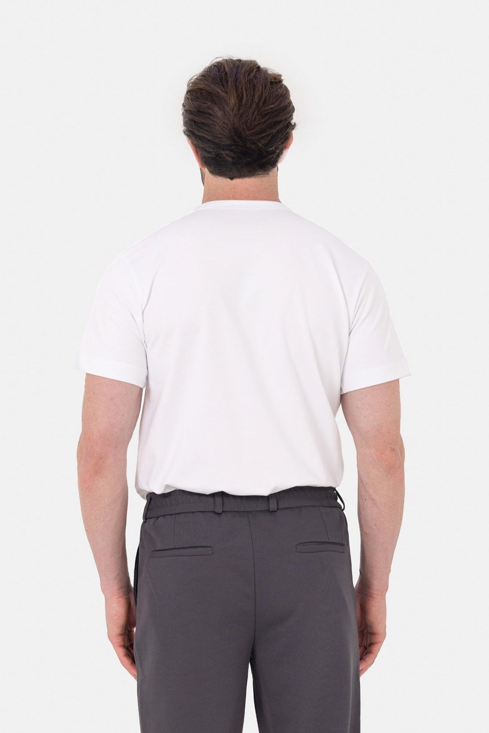 Beyaz Nakışlı %100 Pamuk Bisiklet Yaka Düz Renk Basic T-Shirt