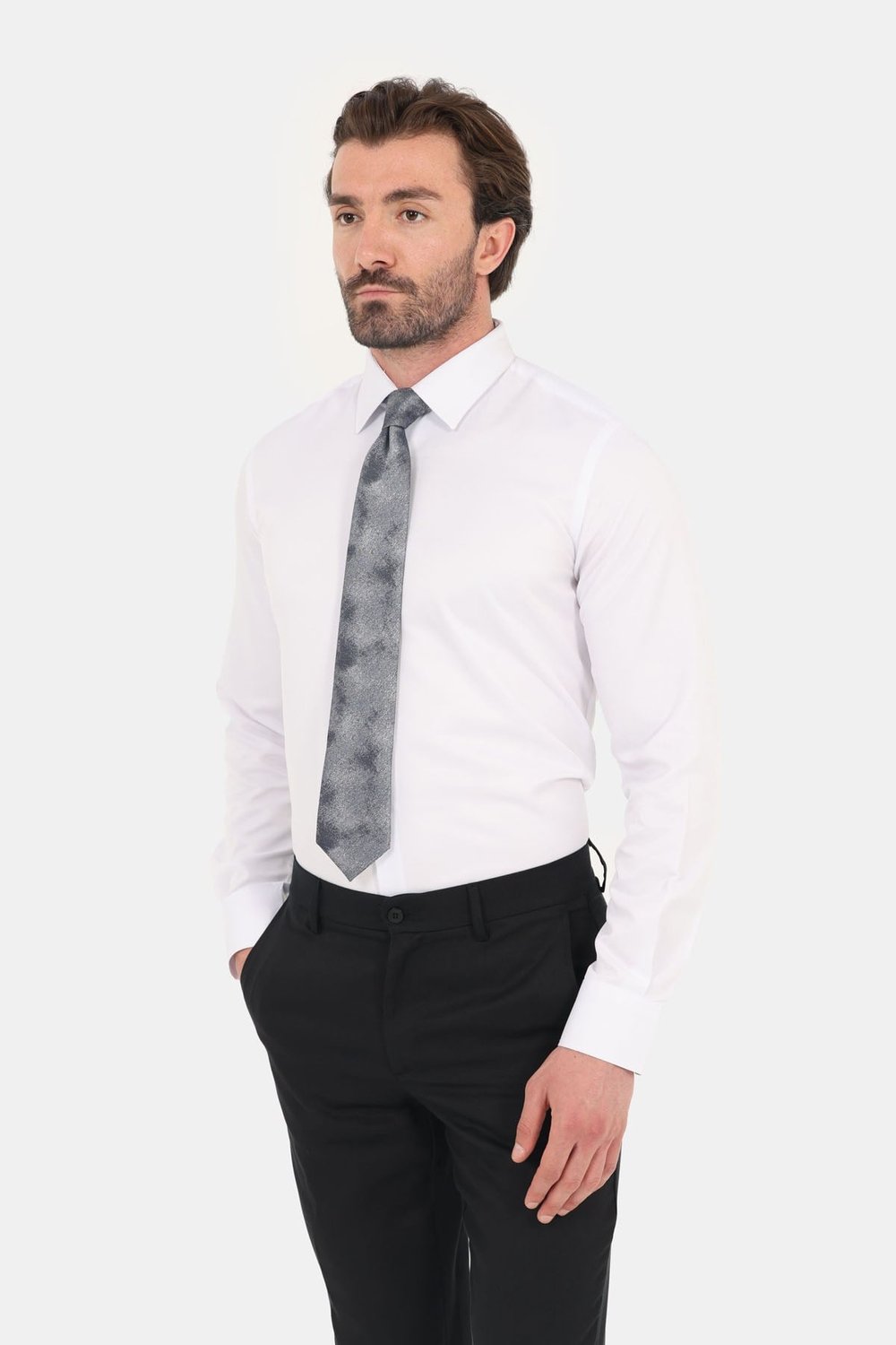 Beyaz Pamuklu Uzun Kollu Regular Fit Klasik Yaka Gömlek