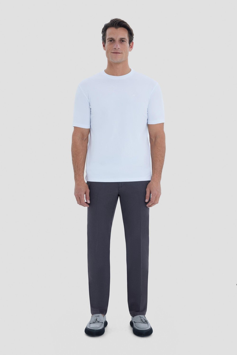 Beyaz Regular Fit Bisiklet Yaka Erkek T-Shirt