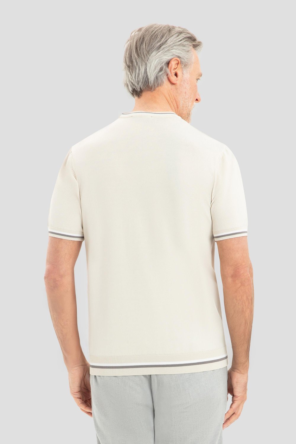 Bej Regular Fit Bisiklet Yaka Triko Erkek T-Shirt