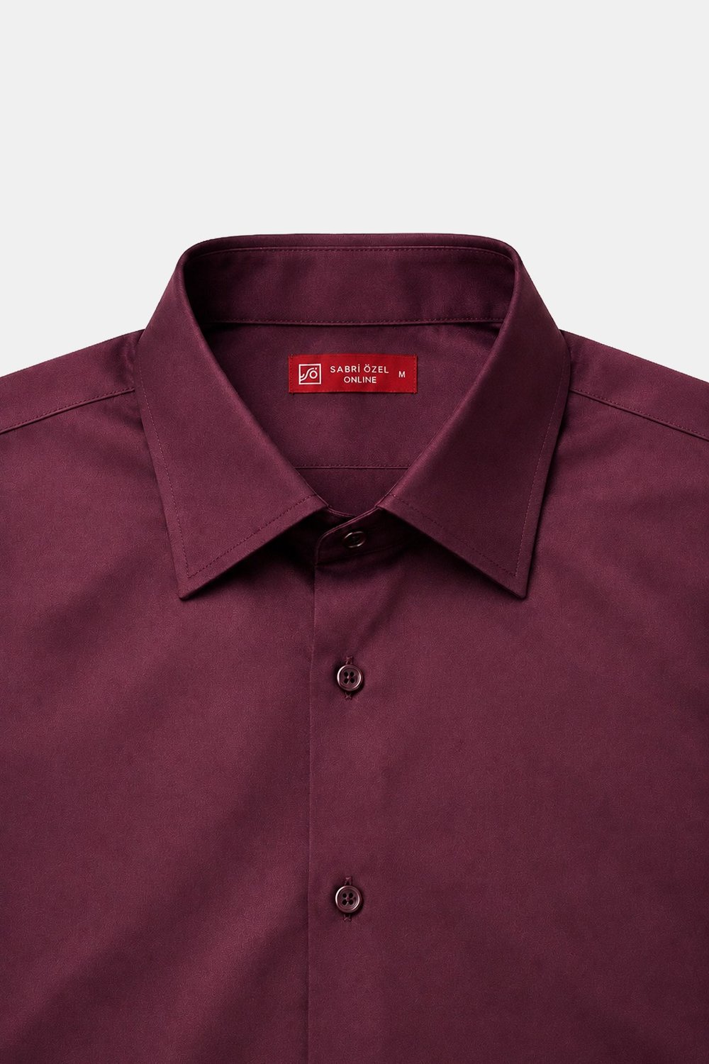 Bordo KLASİK YAKA REGULAR GÖMLEK