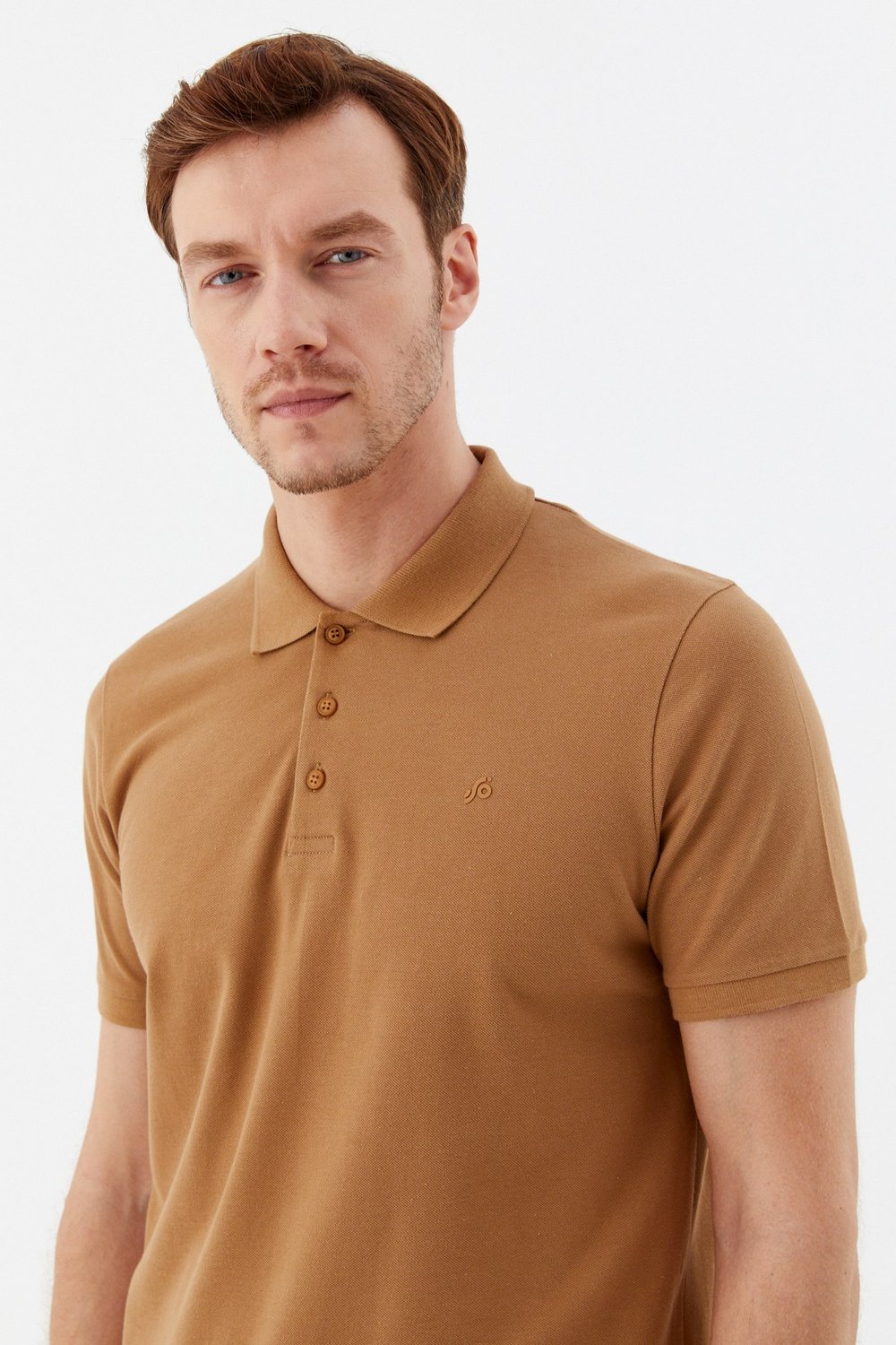 Cappuccino %100 Pamuk Regular Fit Klasik Polo Yaka T-shirt