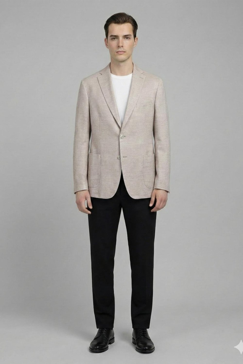 Erkek Pudra Slim Fit Pamuklu Mono Yaka Torba Cep Casual Ceket