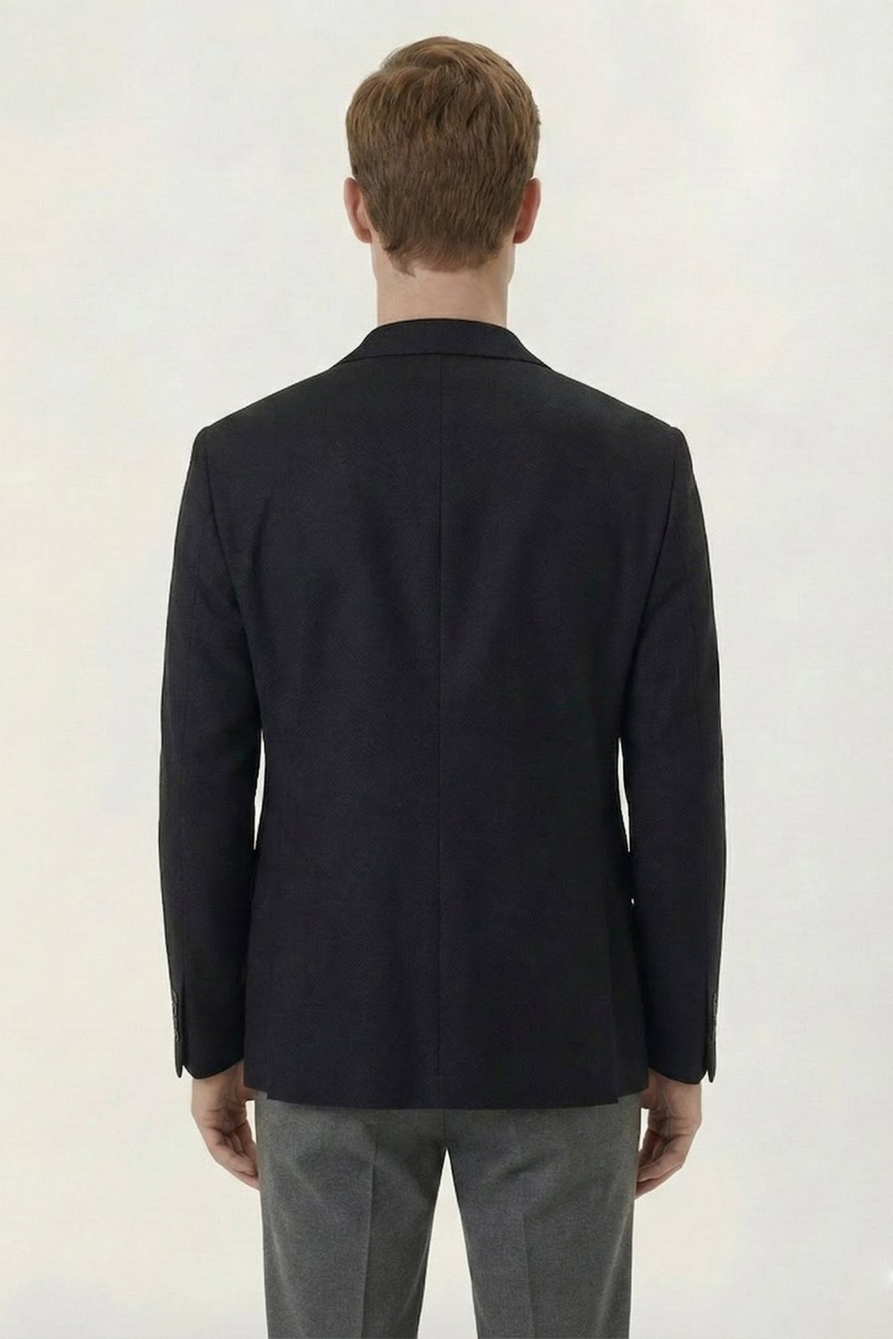 Erkek Siyah Regular Fit Mono Yaka Ceket