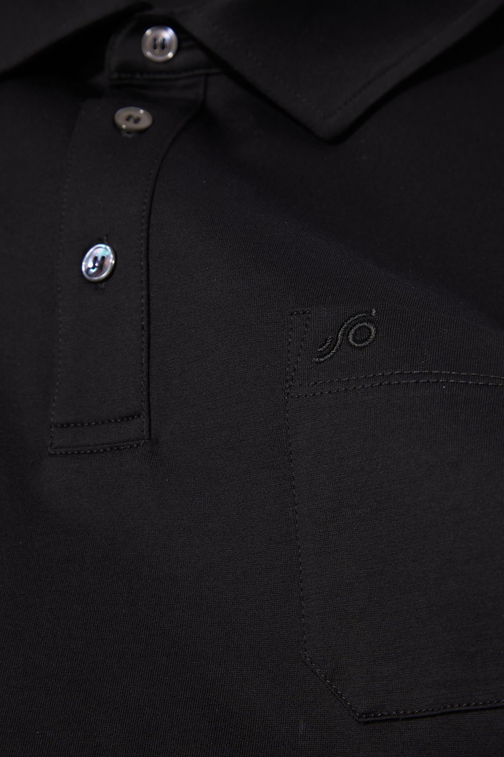 Cep Detaylı Düğmeli Polo Yaka Erkek T-Shirt Siyah