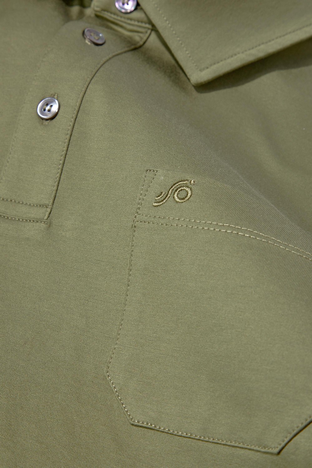 Yeşil %100 Pamuk Regular Fit Cepli Polo Yaka T-shirt