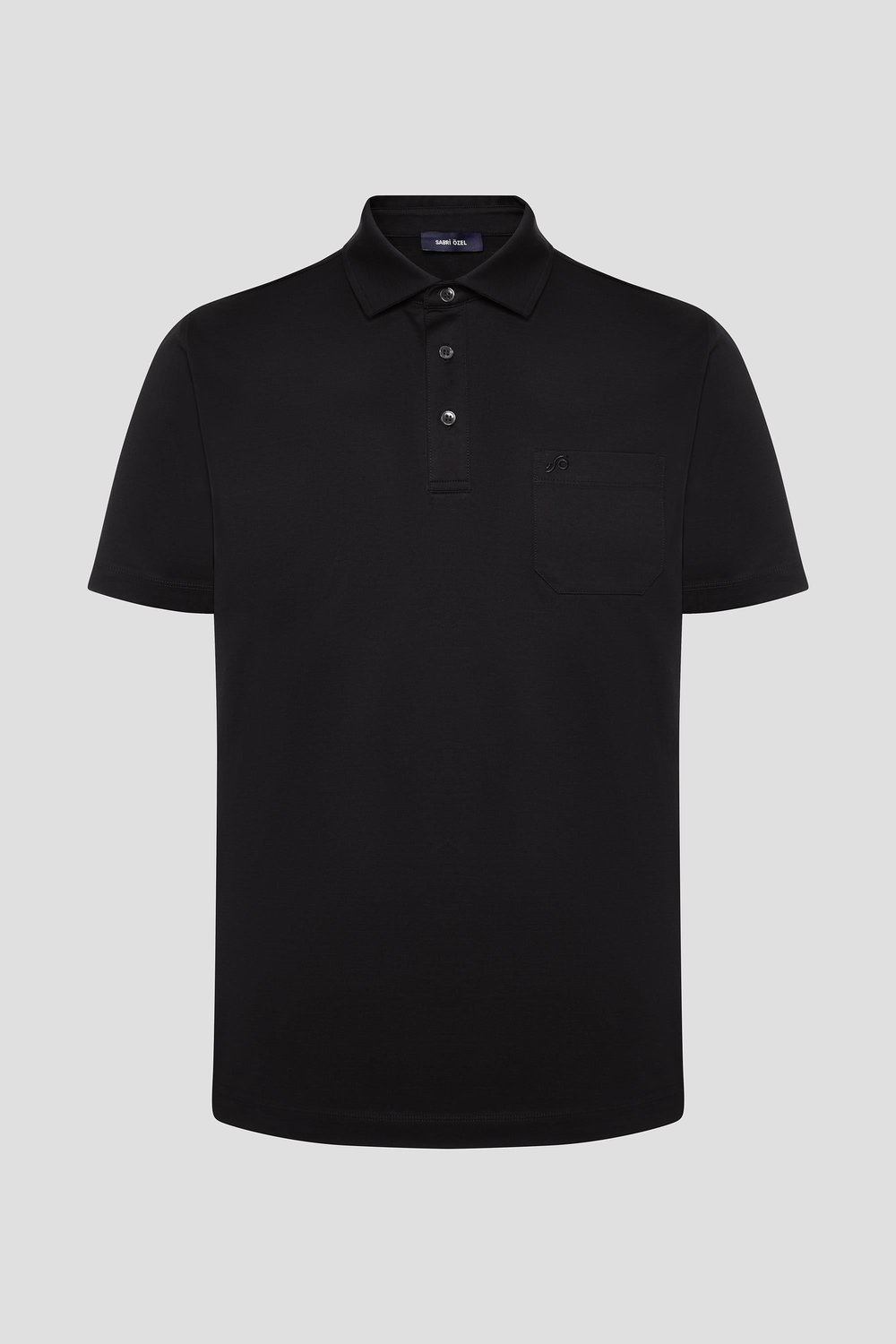 Cep Detaylı Düğmeli Polo Yaka Erkek T-Shirt Siyah