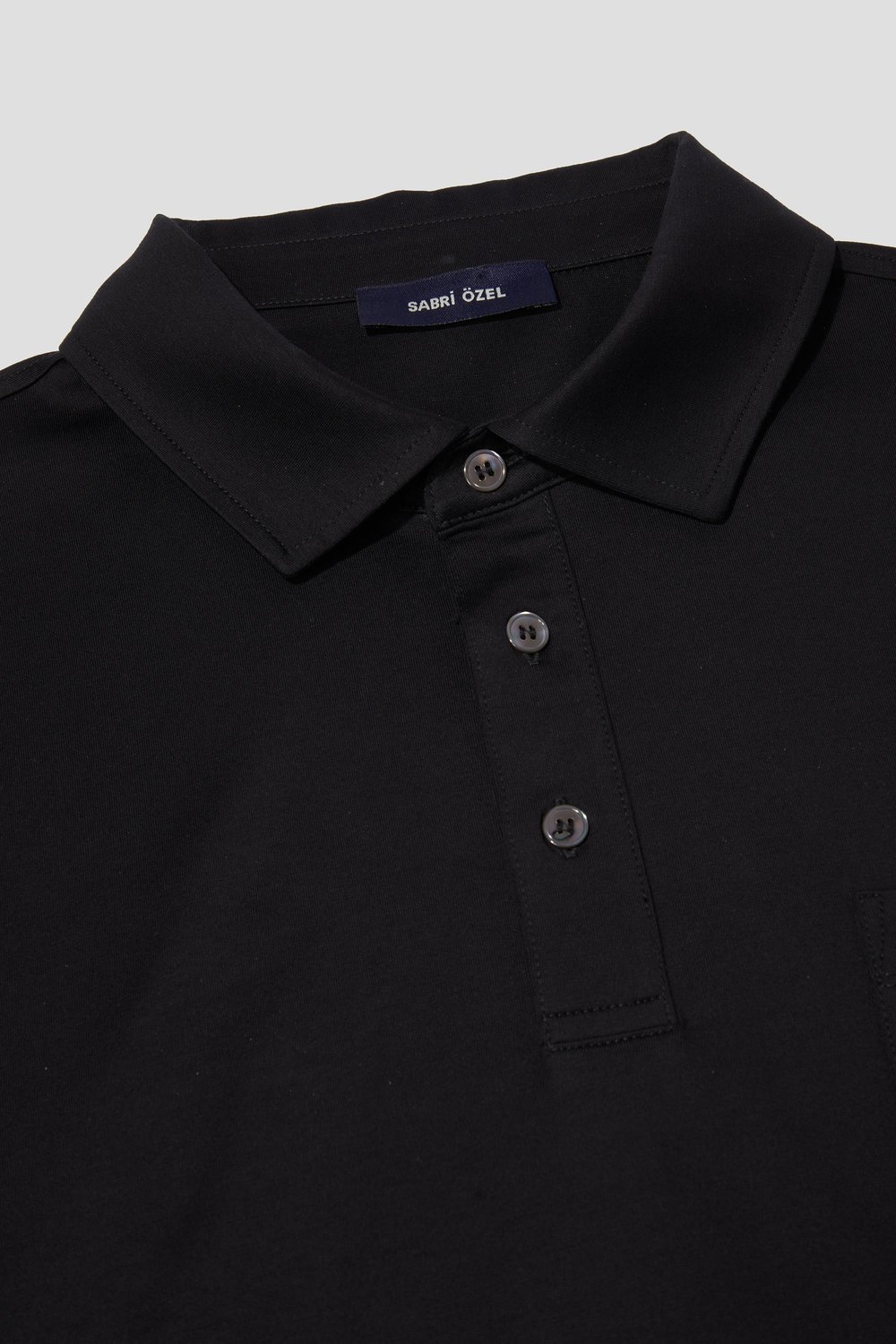 Cep Detaylı Düğmeli Polo Yaka Erkek T-Shirt Siyah