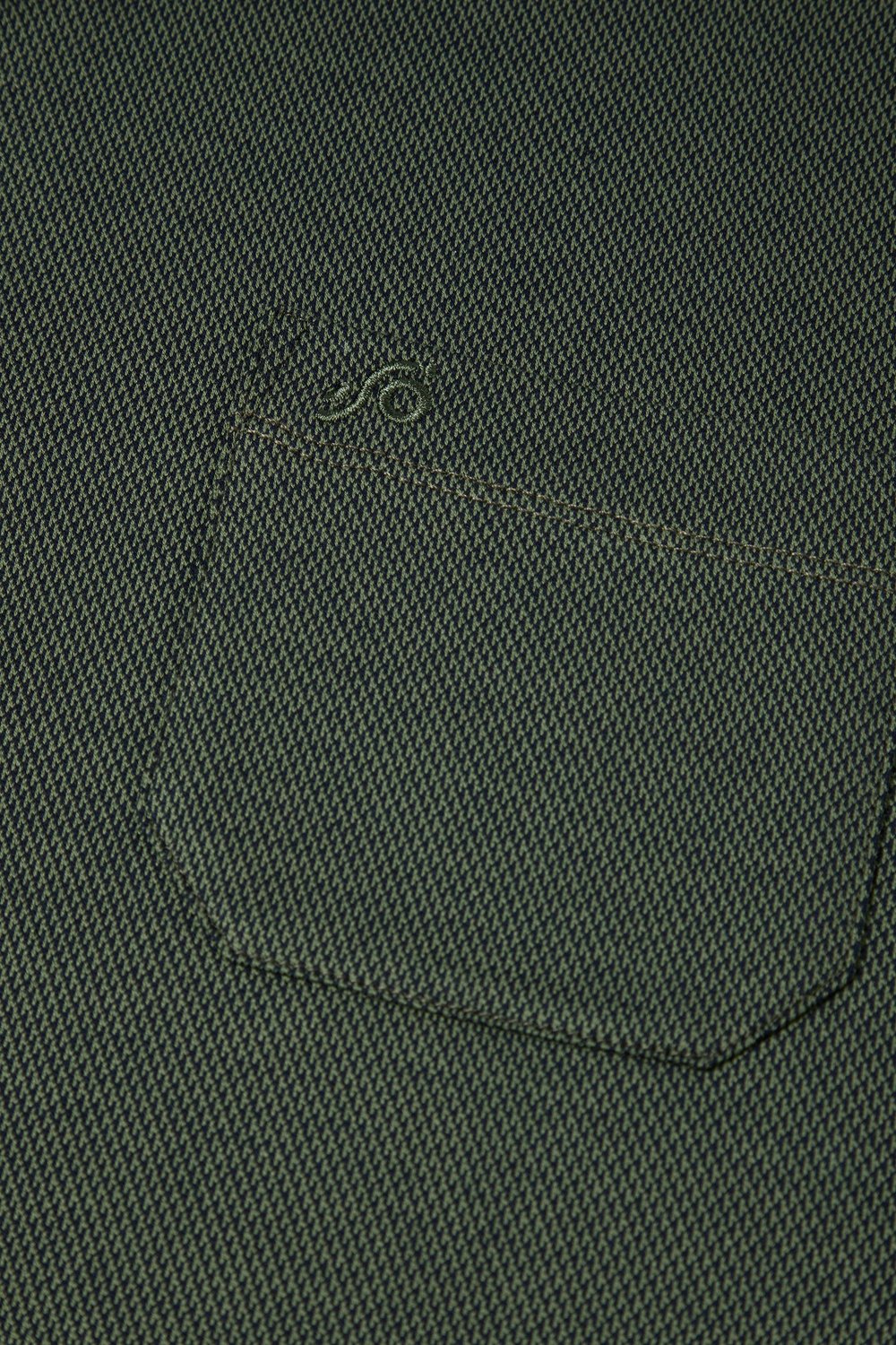 Cep Detaylı Jakar Desenli Polo Yaka Erkek T-Shirt Lacivert