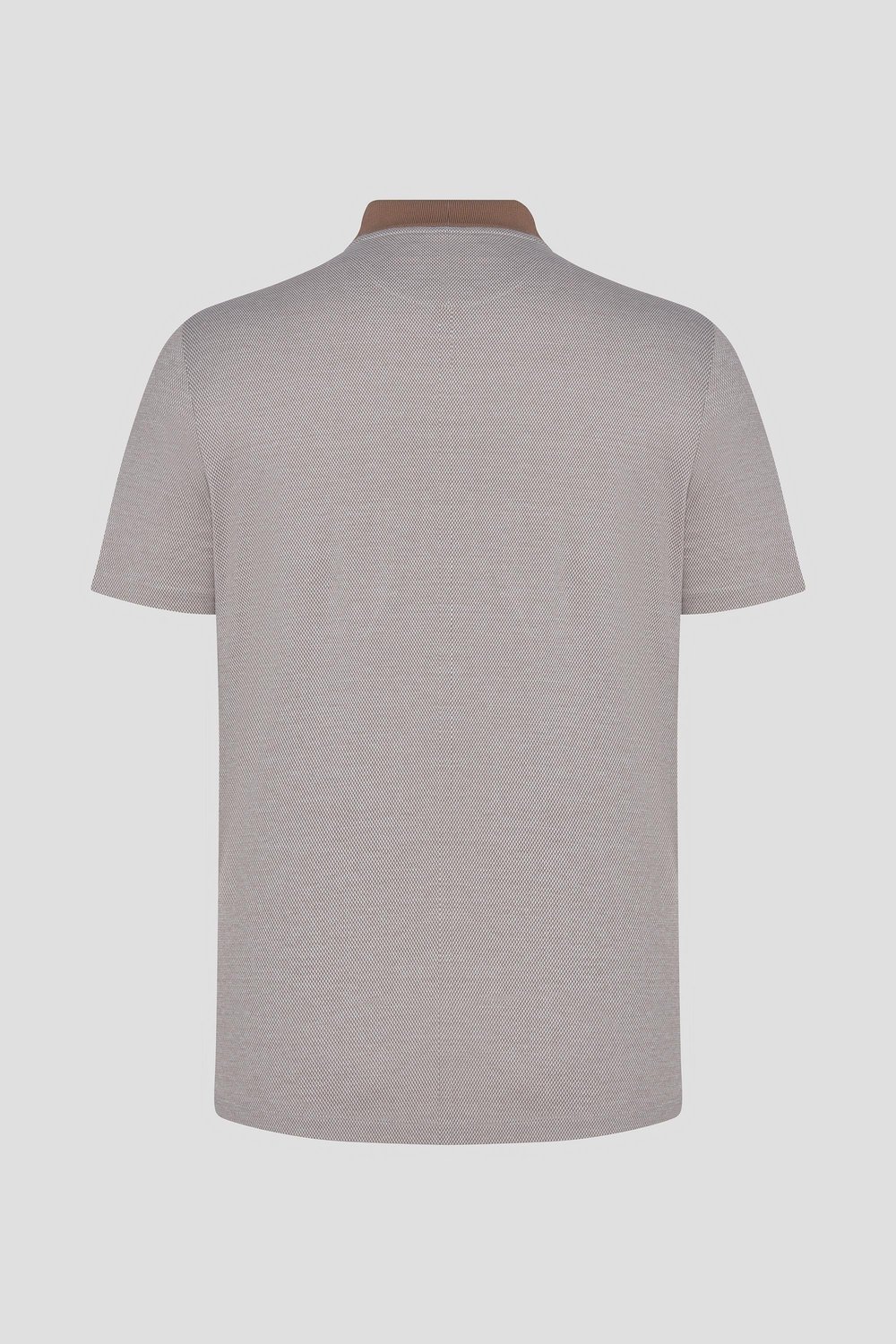 Cep Detaylı Jakar Desenli Polo Yaka Erkek T-Shirt Kahve