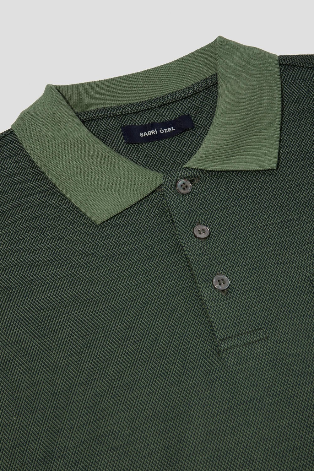 Cep Detaylı Jakar Desenli Polo Yaka Erkek T-Shirt Lacivert