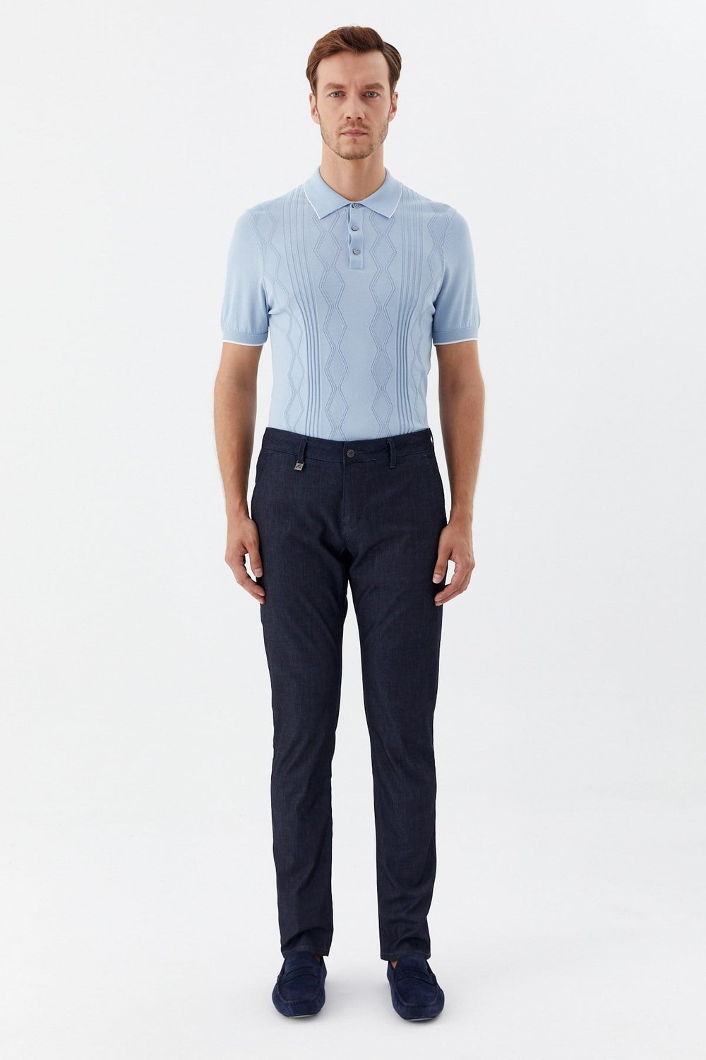 Chino Erkek Denim İndigo