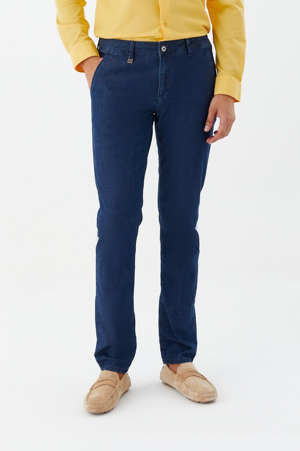 Chino Erkek Denim Mavi