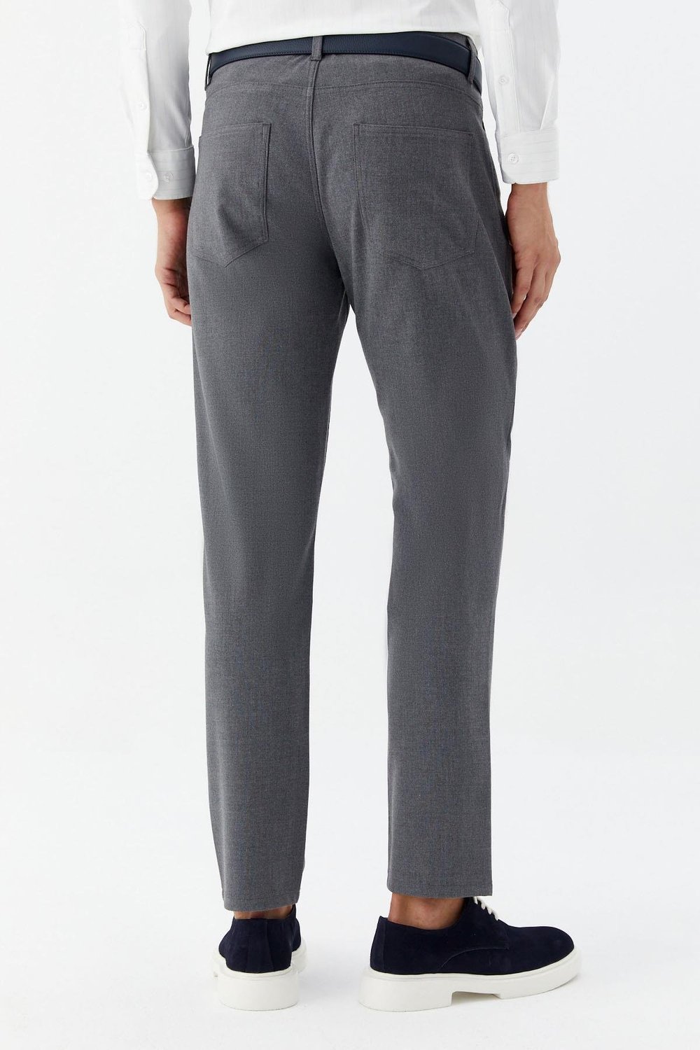 Gri Regular Fit Yan Cepli Jogger Erkek Pantolon