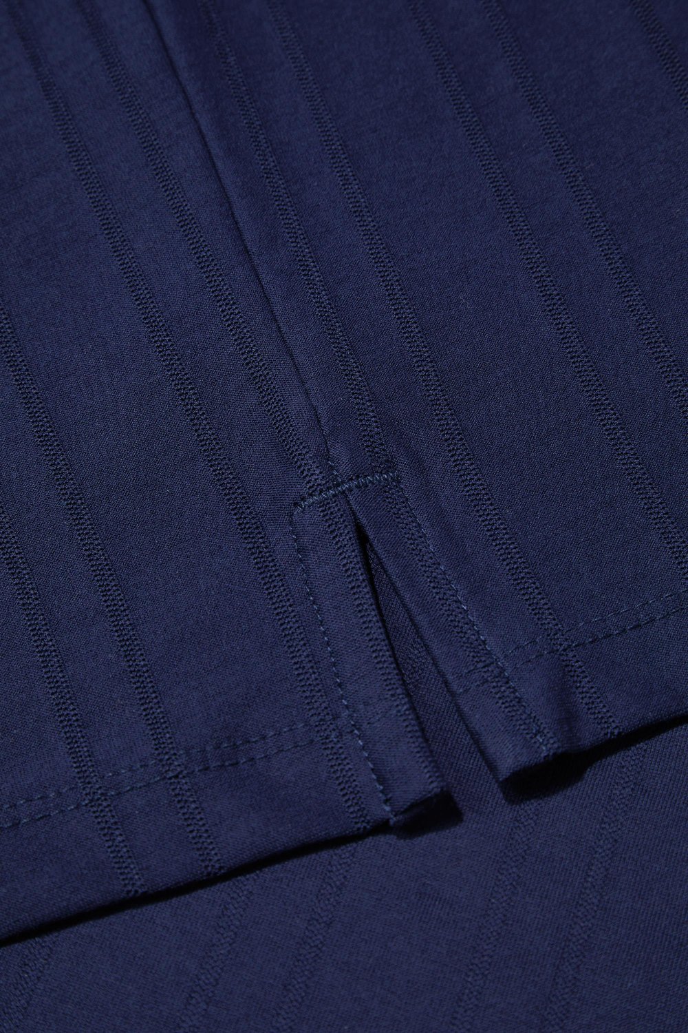 Düğmeli Jakar Desenli Polo Yaka Erkek T-Shirt Lacivert