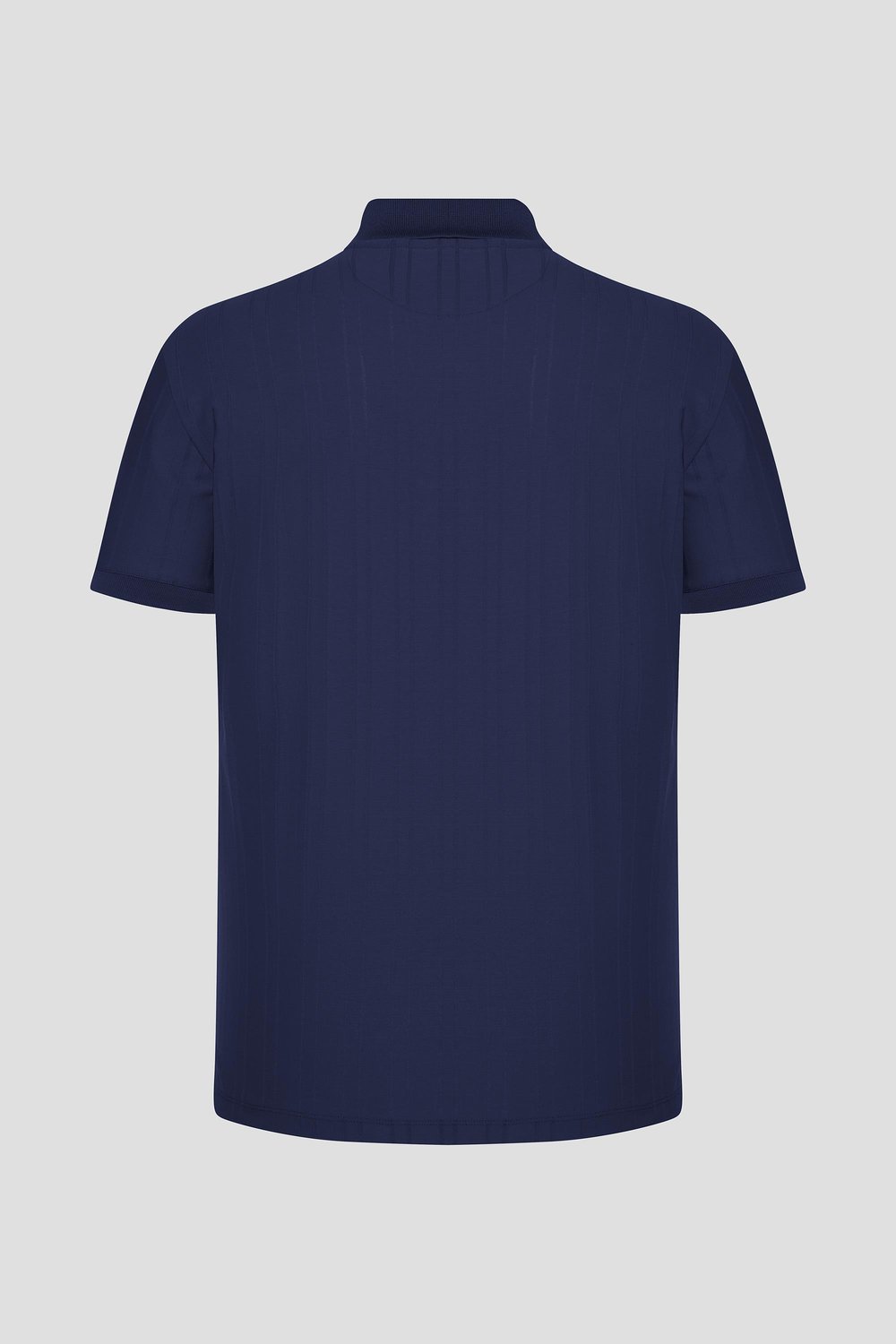 Düğmeli Jakar Desenli Polo Yaka Erkek T-Shirt Lacivert