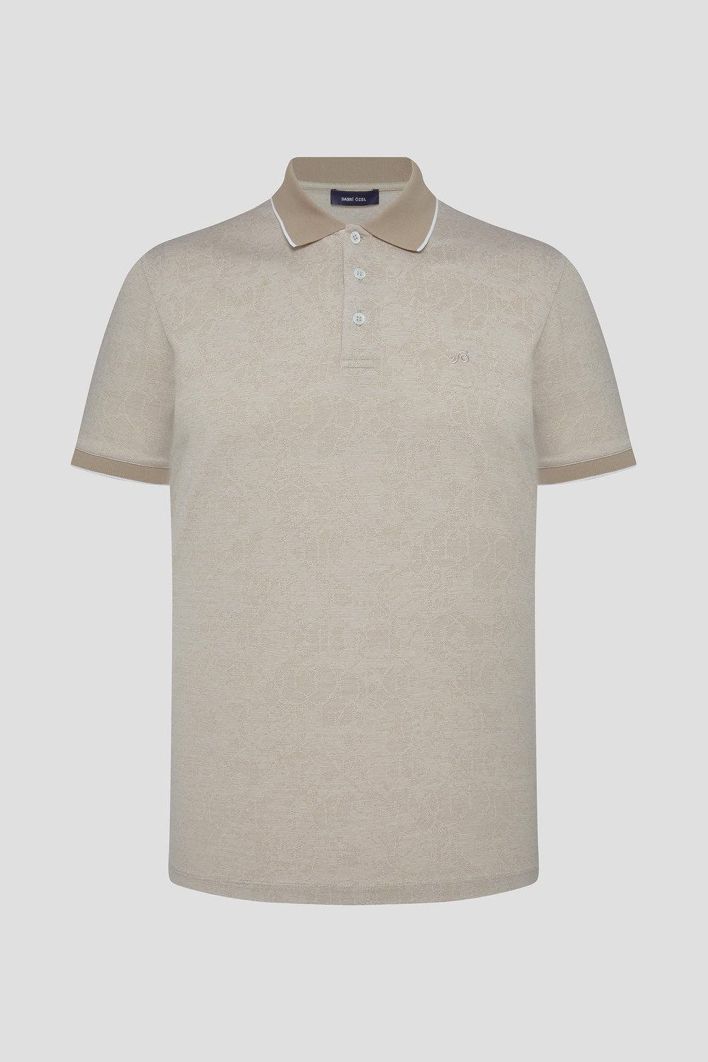 Kahve %100 Pamuk Regular Fit Desenli Polo Yaka T-shirt