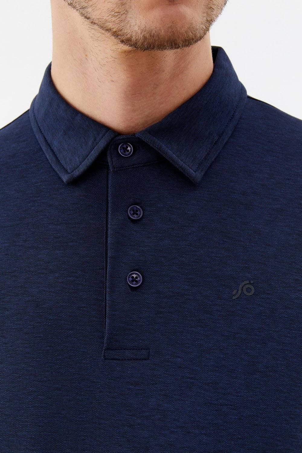 Erkek Açık Lacivert Standart Fit Düğmeli Polo Yaka Tişört – Kısa Kollu