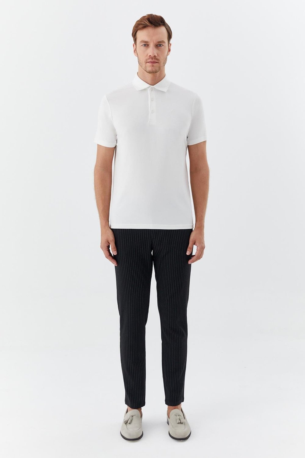 Ekru Standart Fit Polo Yaka Erkek T-Shirt