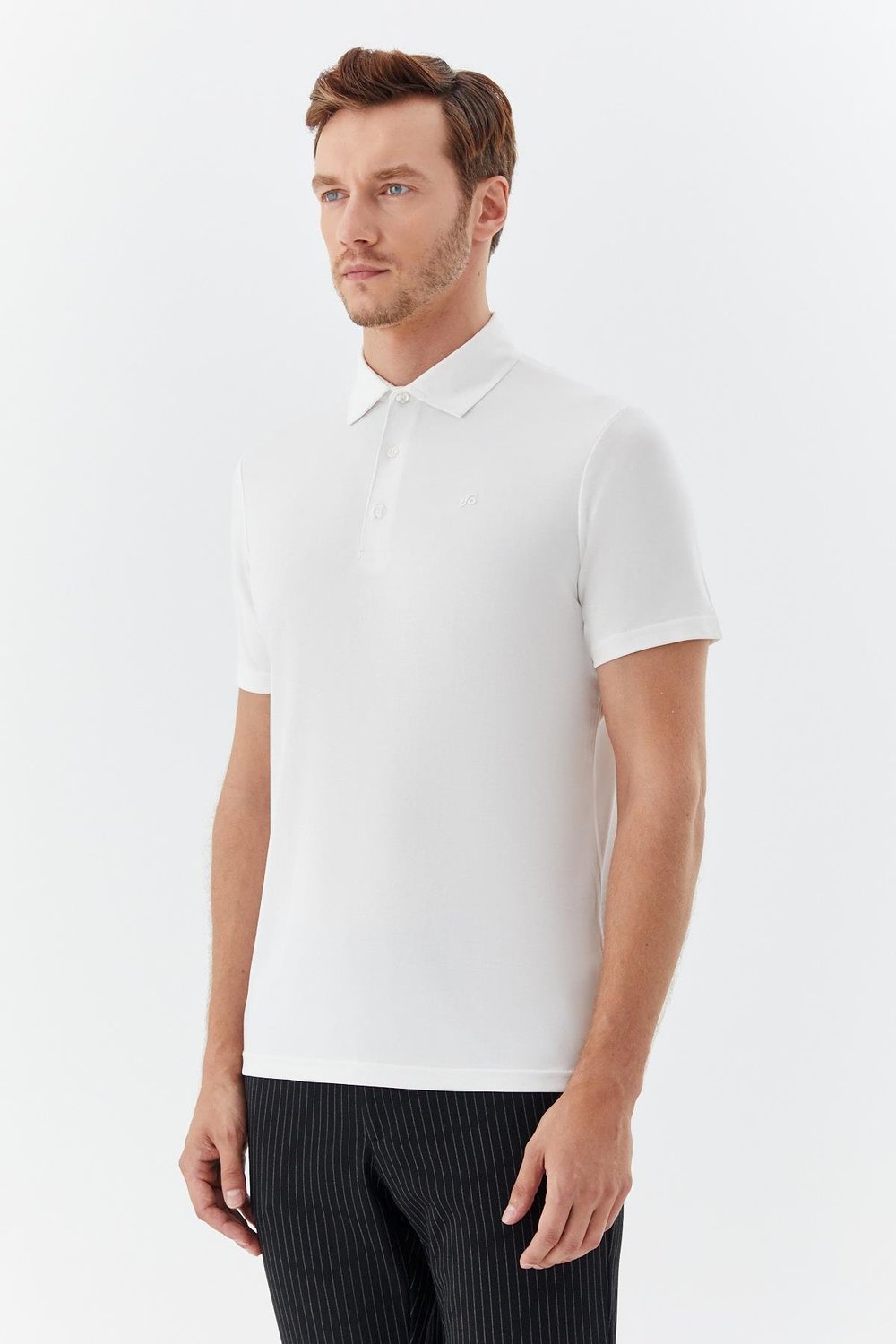 Ekru Standart Fit Polo Yaka Erkek T-Shirt