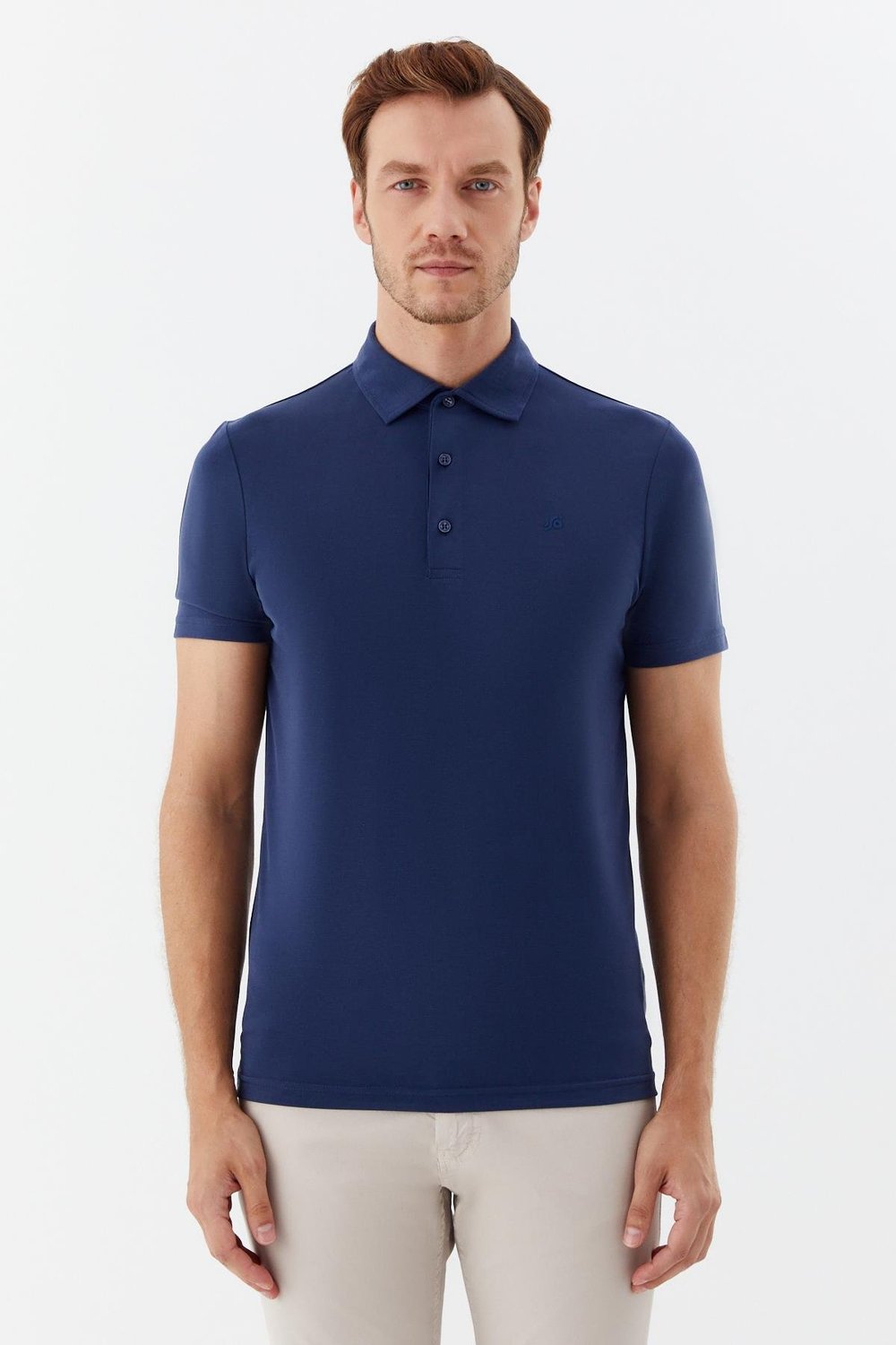 Lacivert Standart Fit Polo Yaka Erkek Tişört