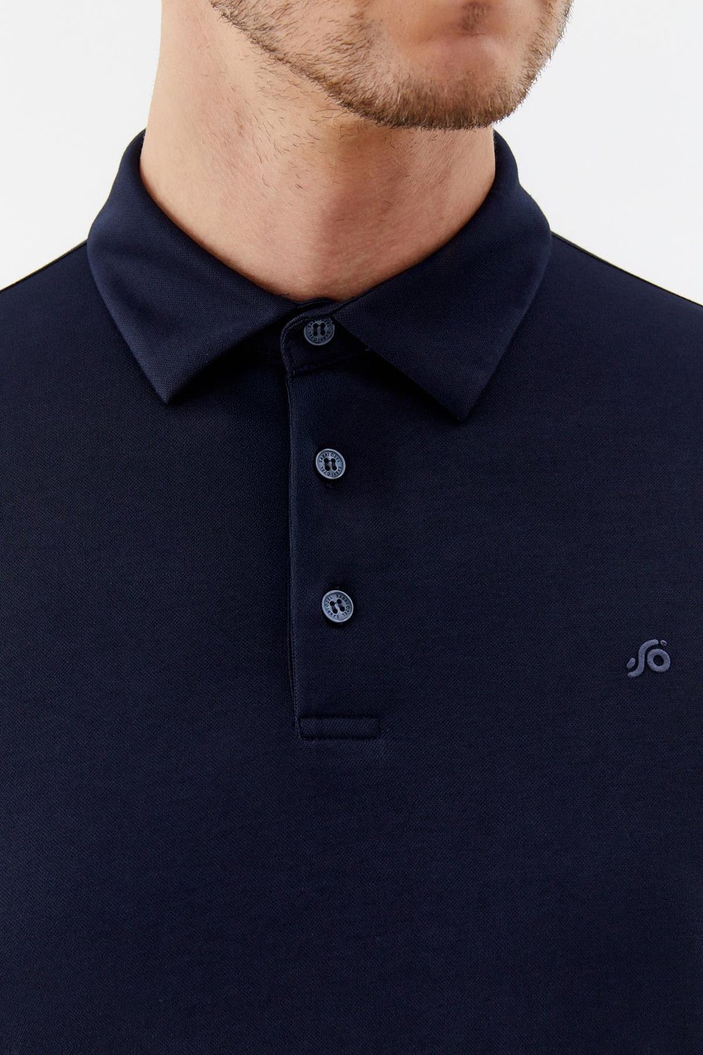 Erkek Lacivert Standart Fit Düğmeli Polo Yaka Tişört – Kısa Kollu