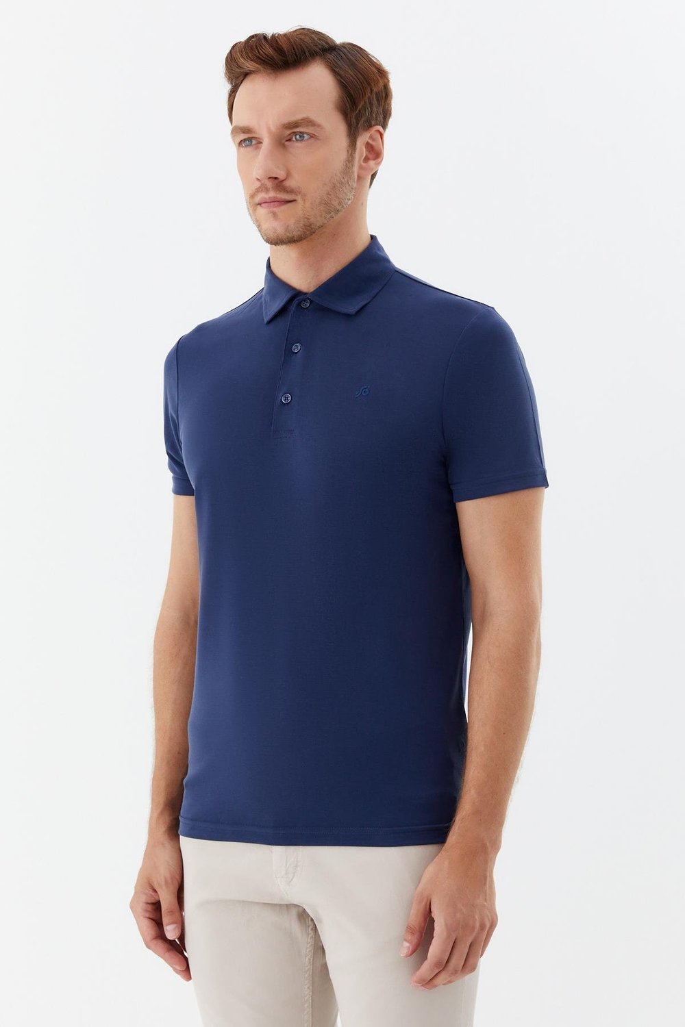 Lacivert Standart Fit Polo Yaka Erkek Tişört