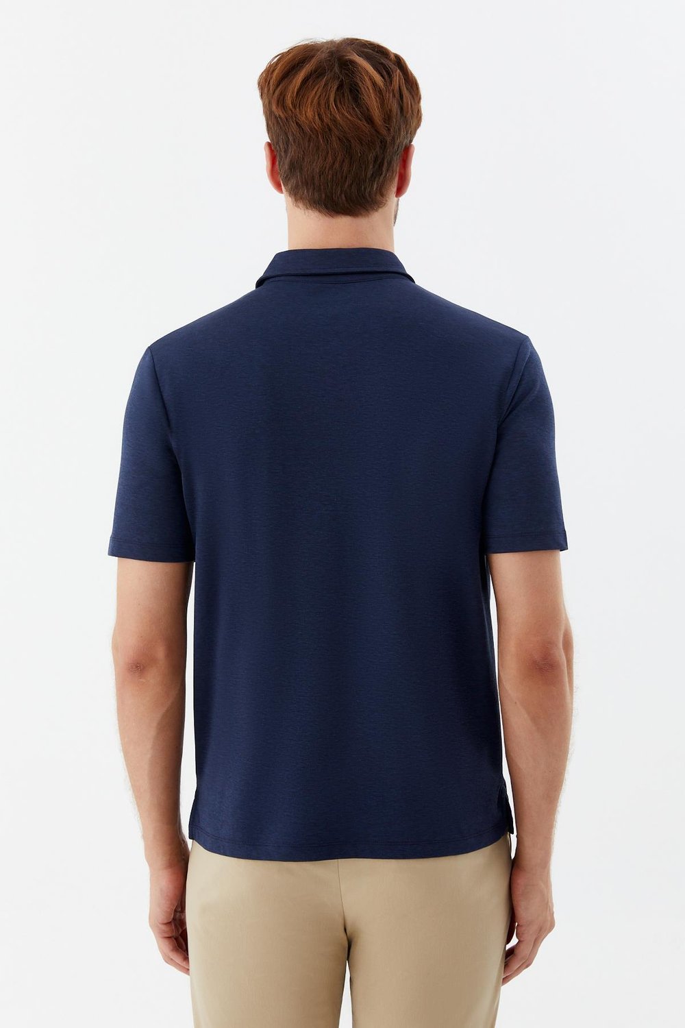 Erkek Açık Lacivert Standart Fit Düğmeli Polo Yaka Tişört – Kısa Kollu